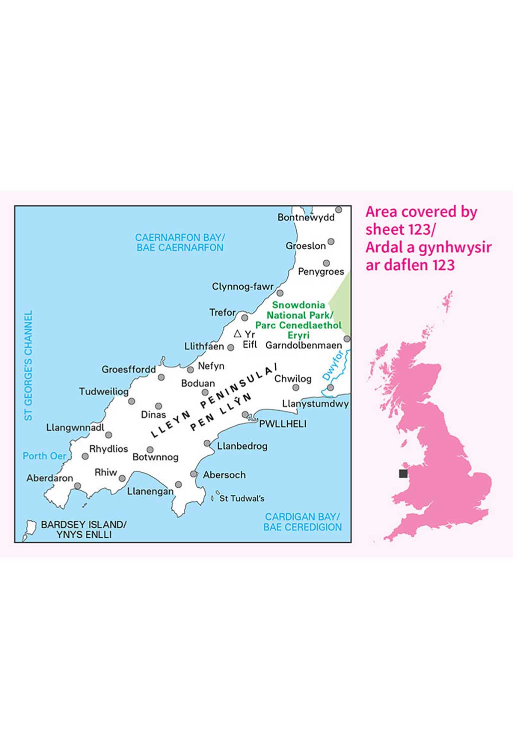 Ordnance Survey Lleyn Peninsula - Landranger 123 Map