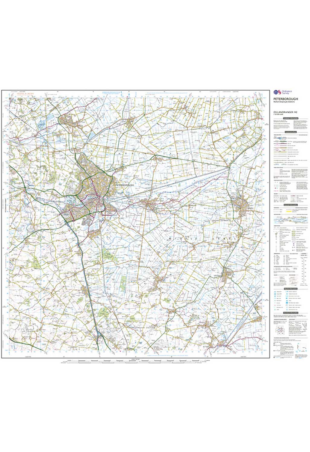 Ordnance Survey Peterborough, Market Deeping & Chatteris - Landranger 142 Map