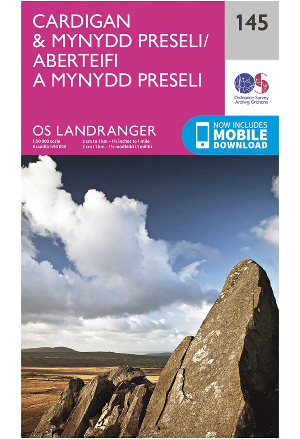 Ordnance Survey Cardigan & Mynydd Preseli - Landranger 145 Map 0