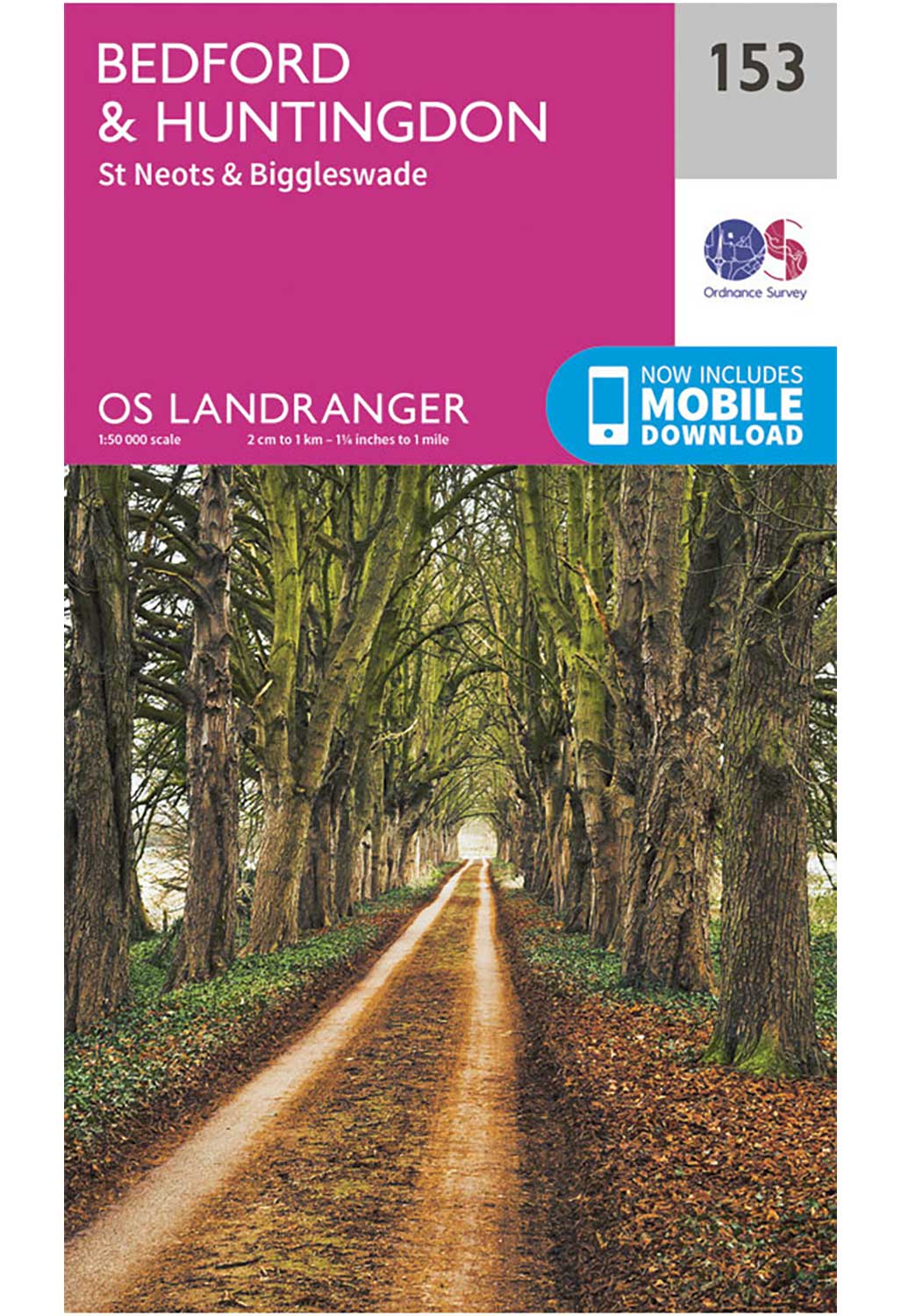 Ordnance Survey Bedford, Huntingdon, St Neots & Biggleswade - Landranger 153 Map