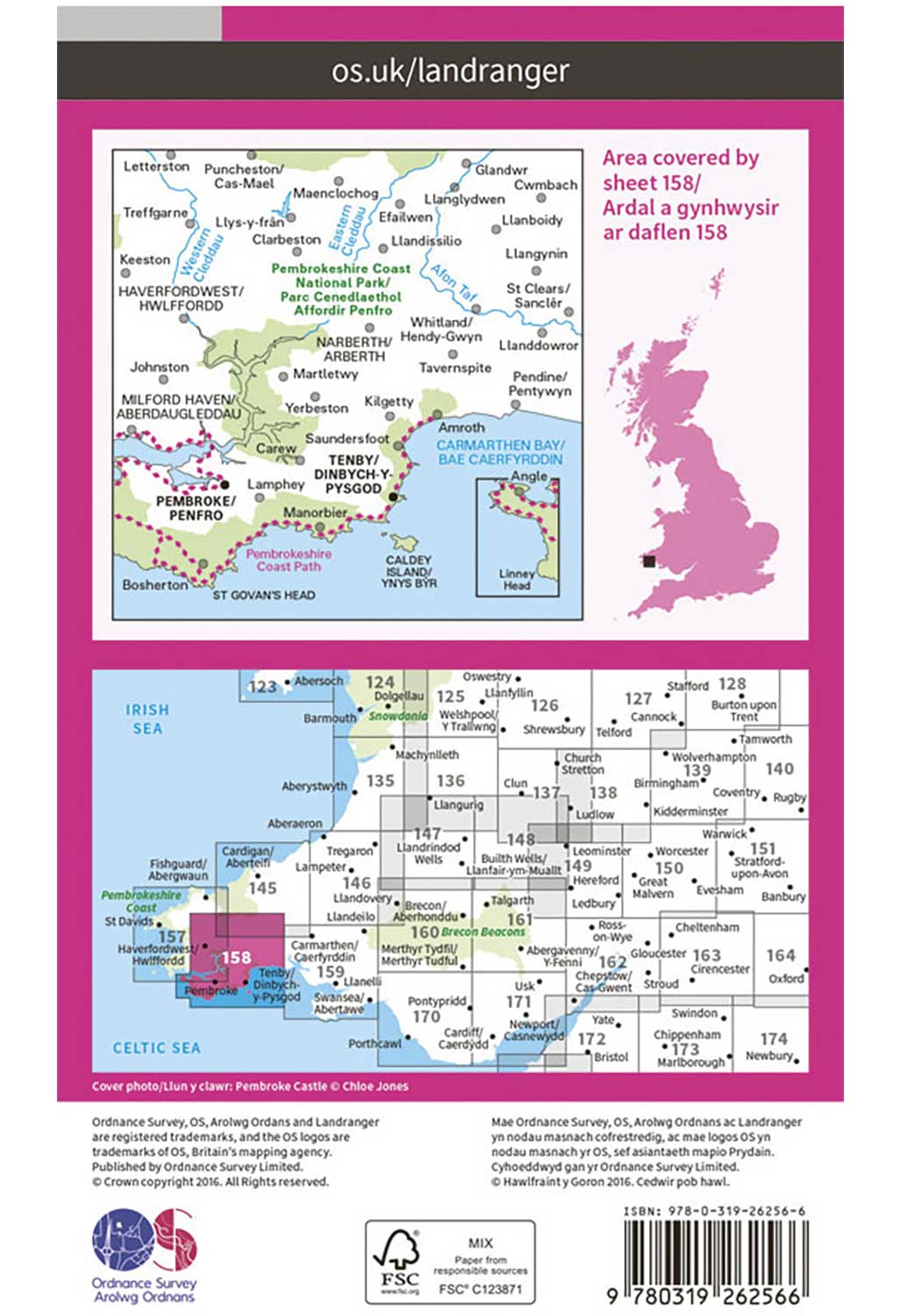 Ordnance Survey Tenby & Pembroke - Landranger 158 Map