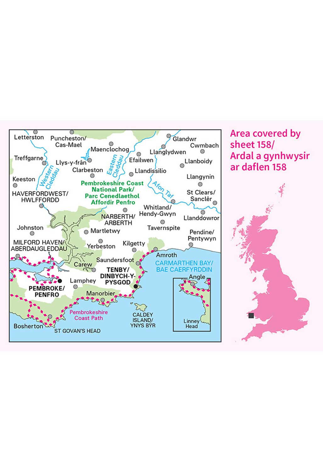 Ordnance Survey Tenby & Pembroke - Landranger 158 Map