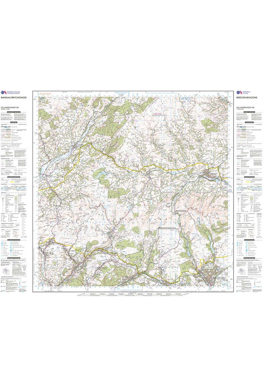 Ordnance Survey Brecon Beacons - Landranger 160 Map