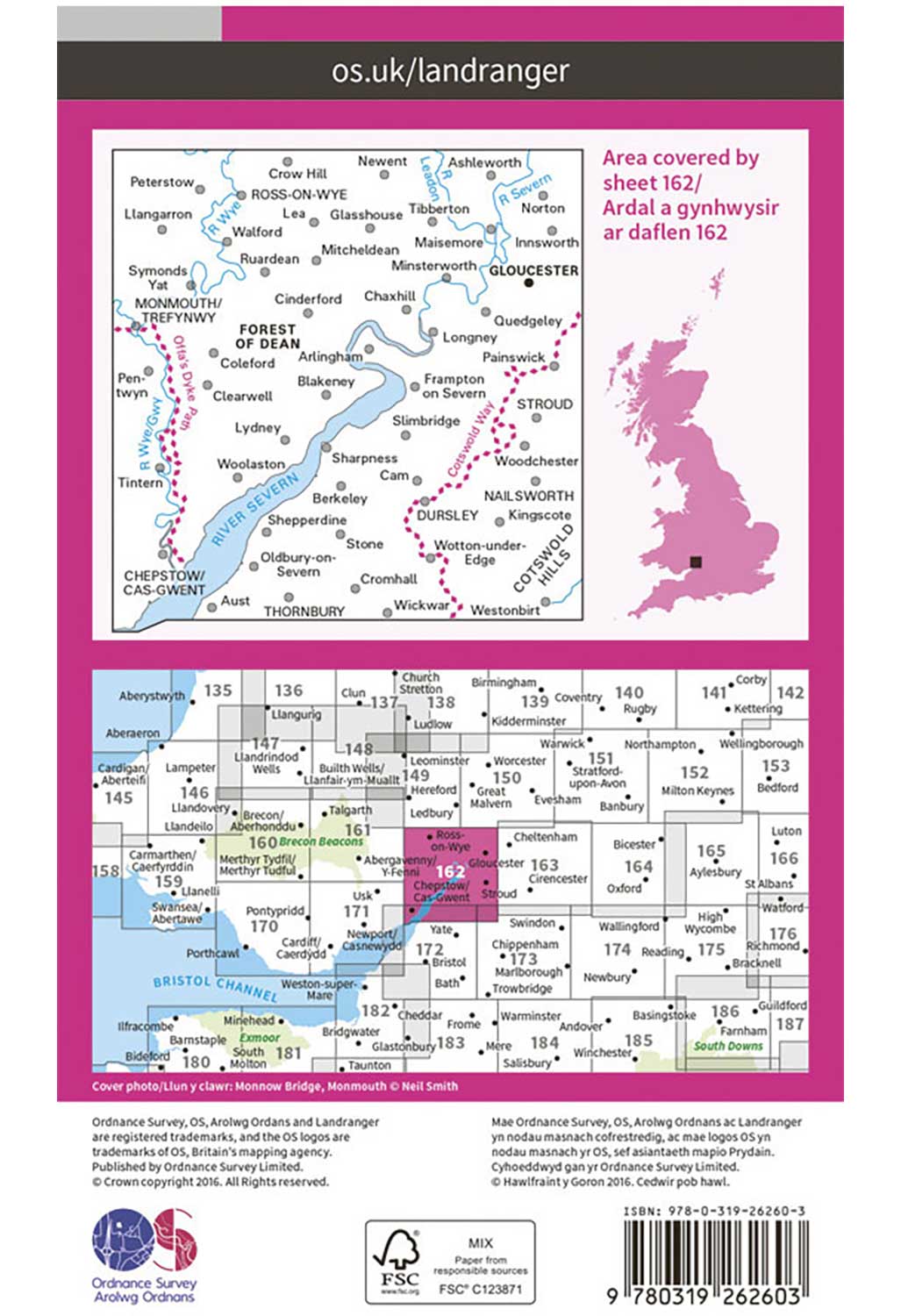 Ordnance Survey Gloucester & Forest of Dean - Landranger 162 Map