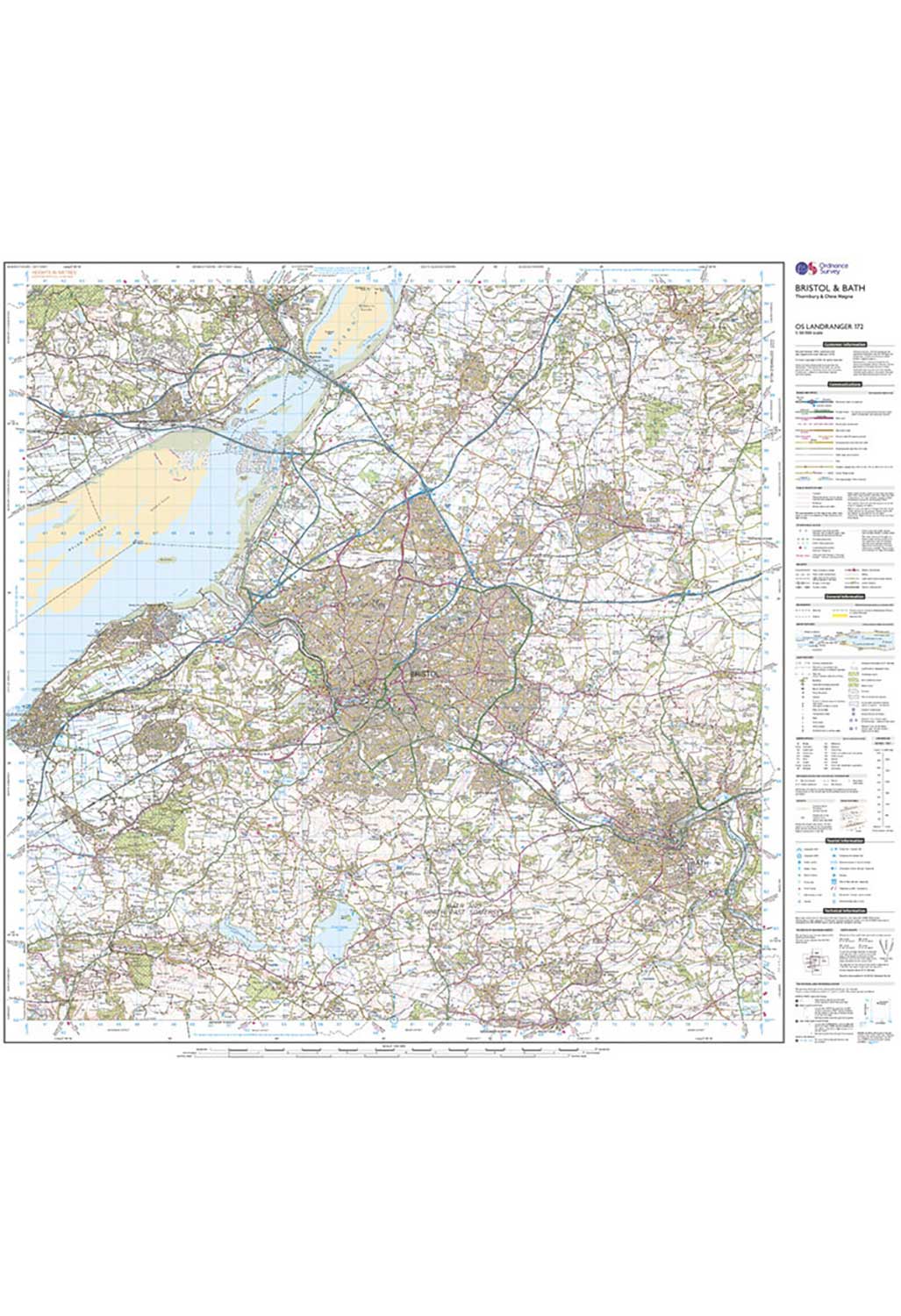 Ordnance Survey Bristol, Bath, Thornbury & Chew Magna - Landranger 172 Map