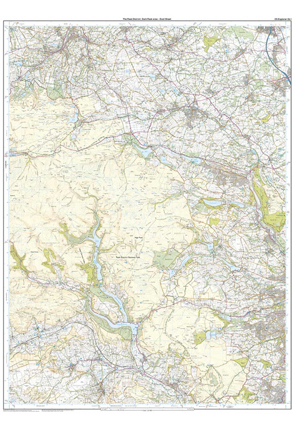 Ordnance Survey The Peak District - Dark Peak Area - OS Explorer OL1 Map