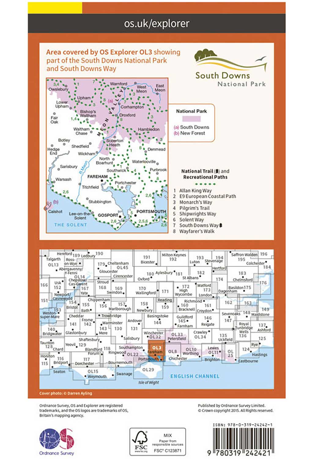 Ordnance Survey Meon Valley, Portsmouth, Gosport & Fareham - OS Explorer OL3 Map