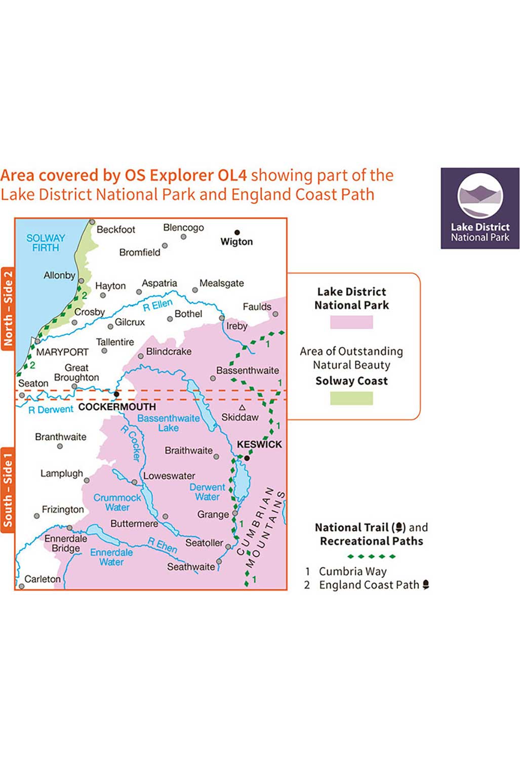 Ordnance Survey The English Lakes - North Western Area - OS Explorer OL4 Map