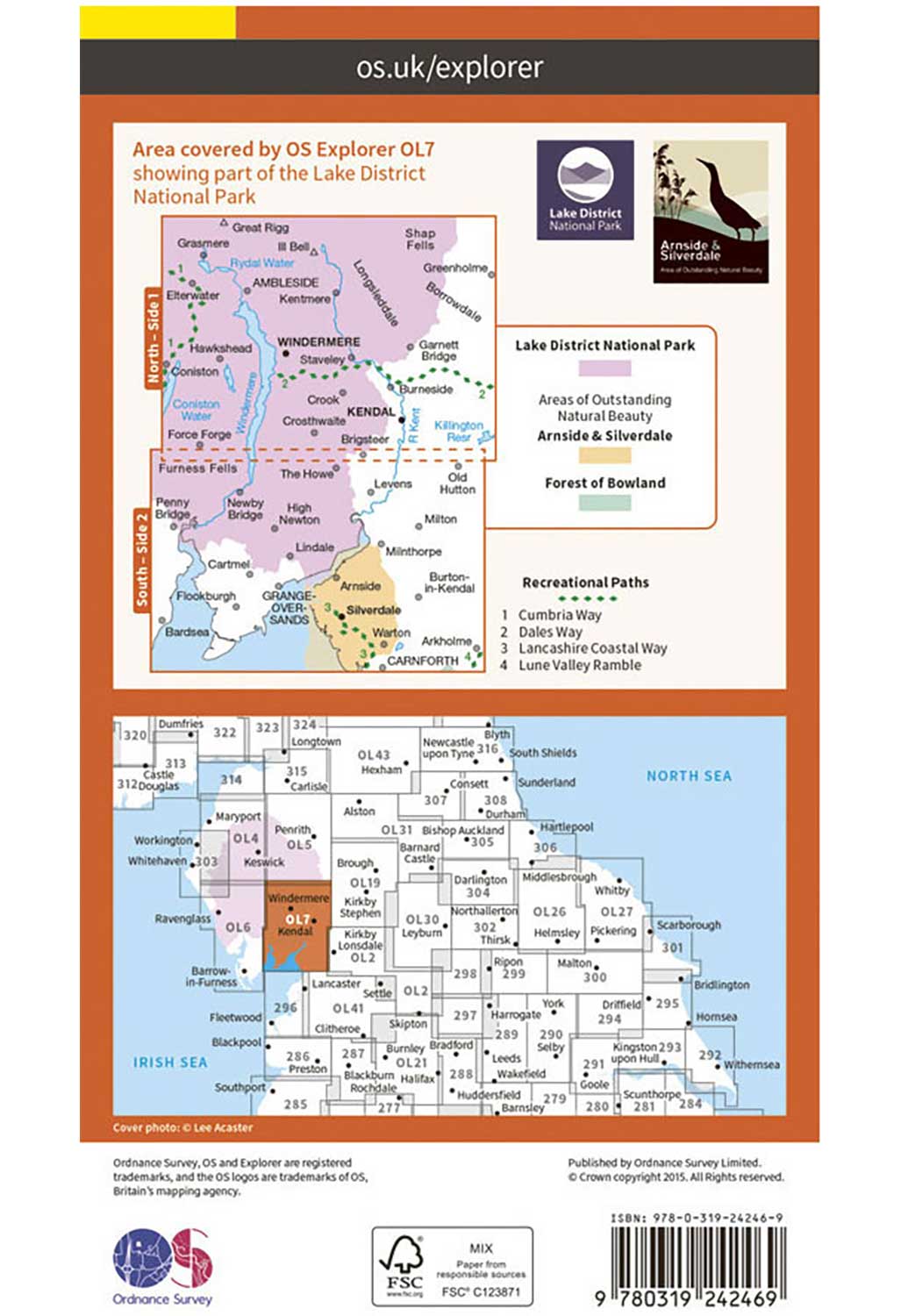 Ol7 Postcode Ordnance Survey Explorer OL7: The English Lakes – South Eastern Area ...