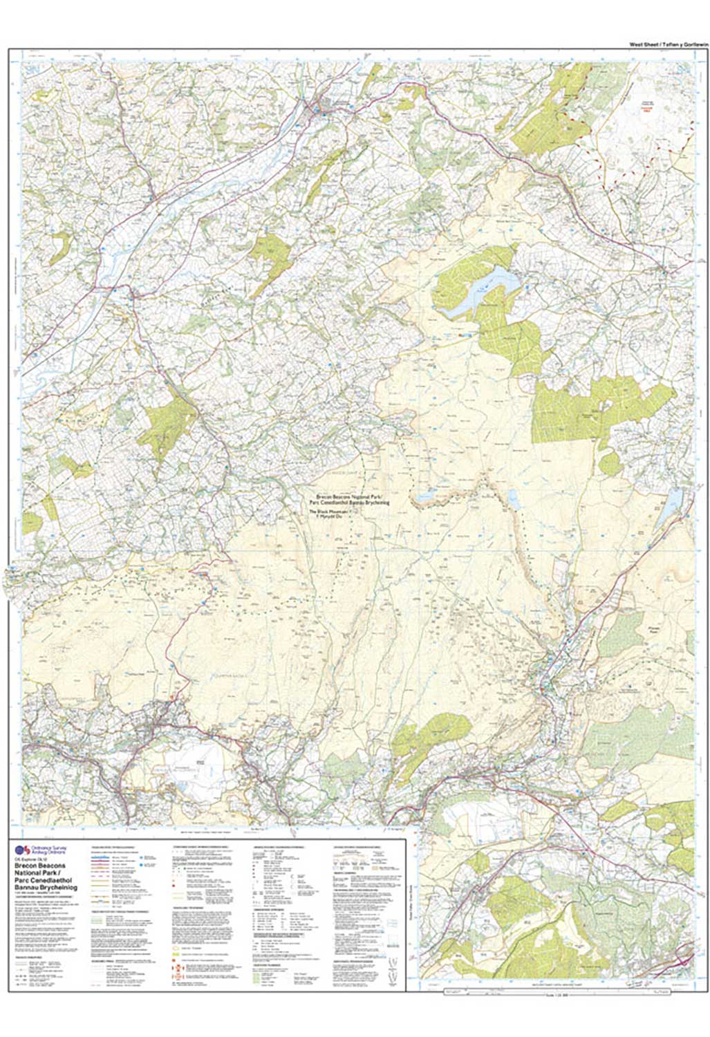 Ordnance Survey Brecon Beacons National Park - Western & Central - OS Explorer OL12 Map