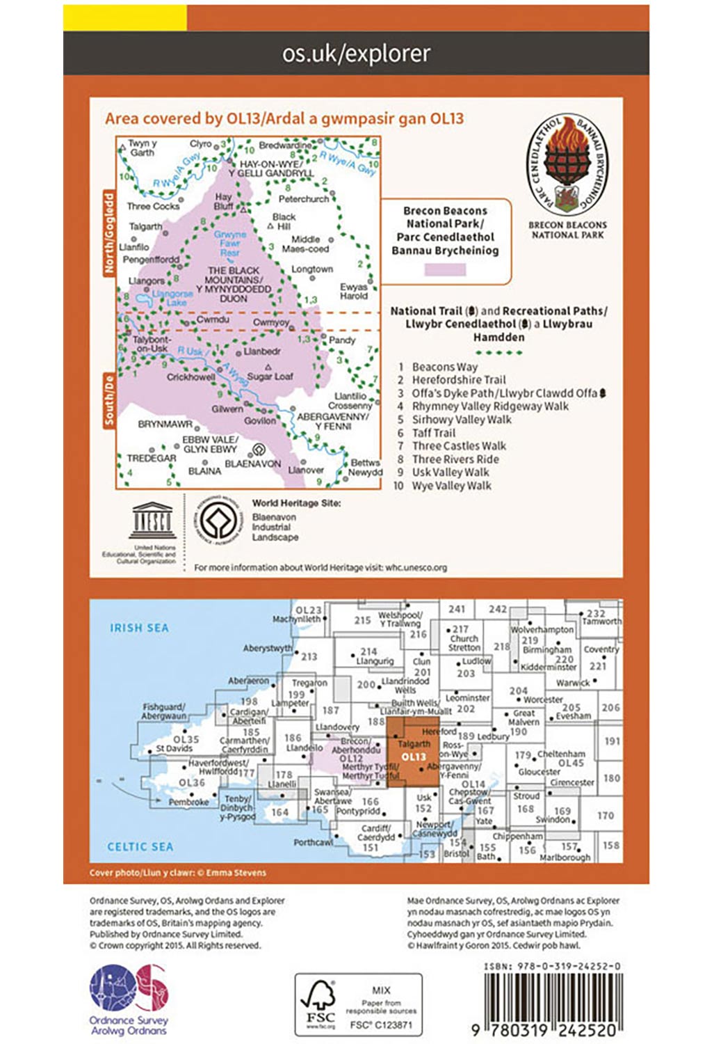 Ordnance Survey Brecon Beacons National Park - Eastern Area - OS Explorer OL13 Map