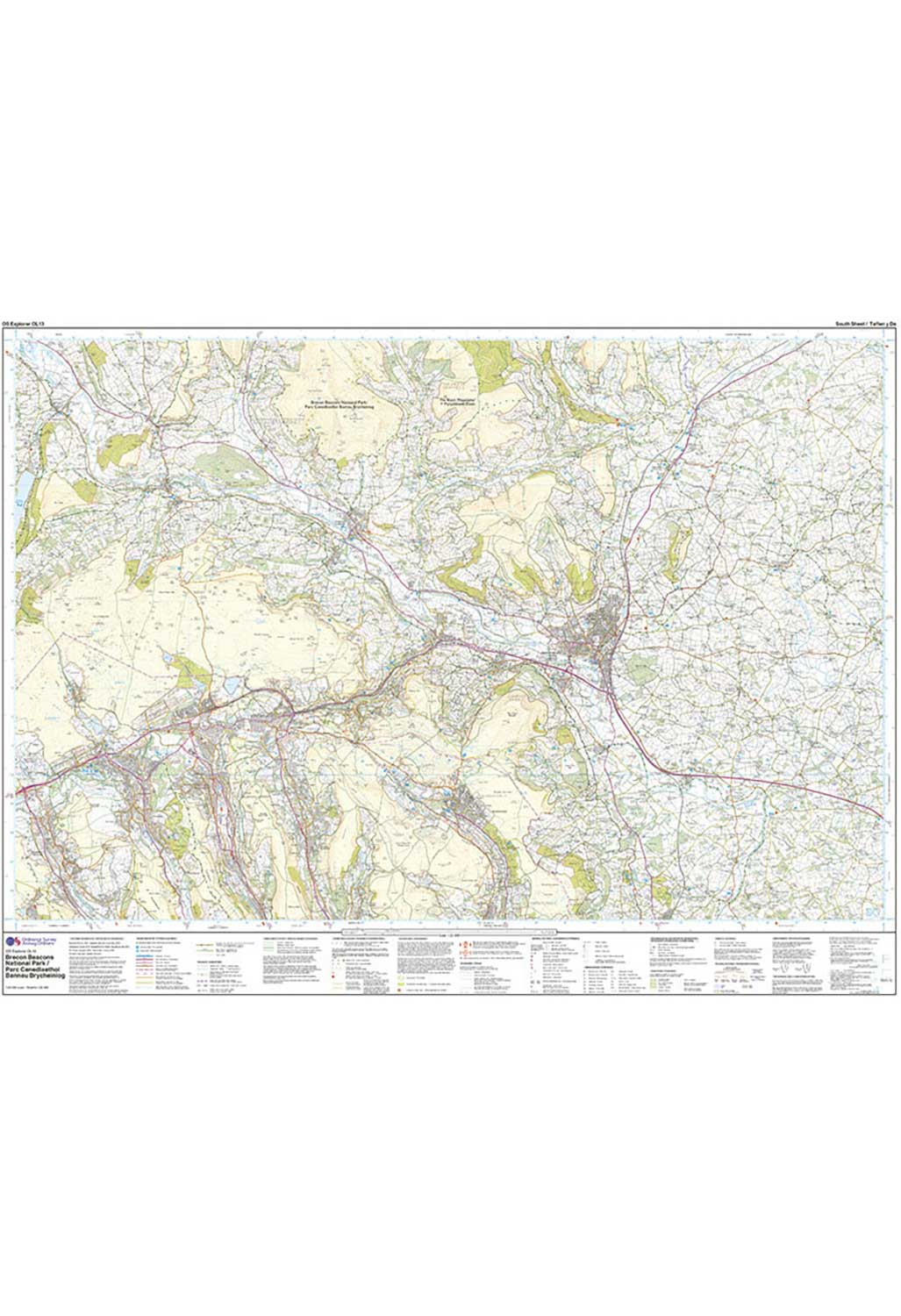 Ordnance Survey Brecon Beacons National Park - Eastern Area - OS Explorer OL13 Map