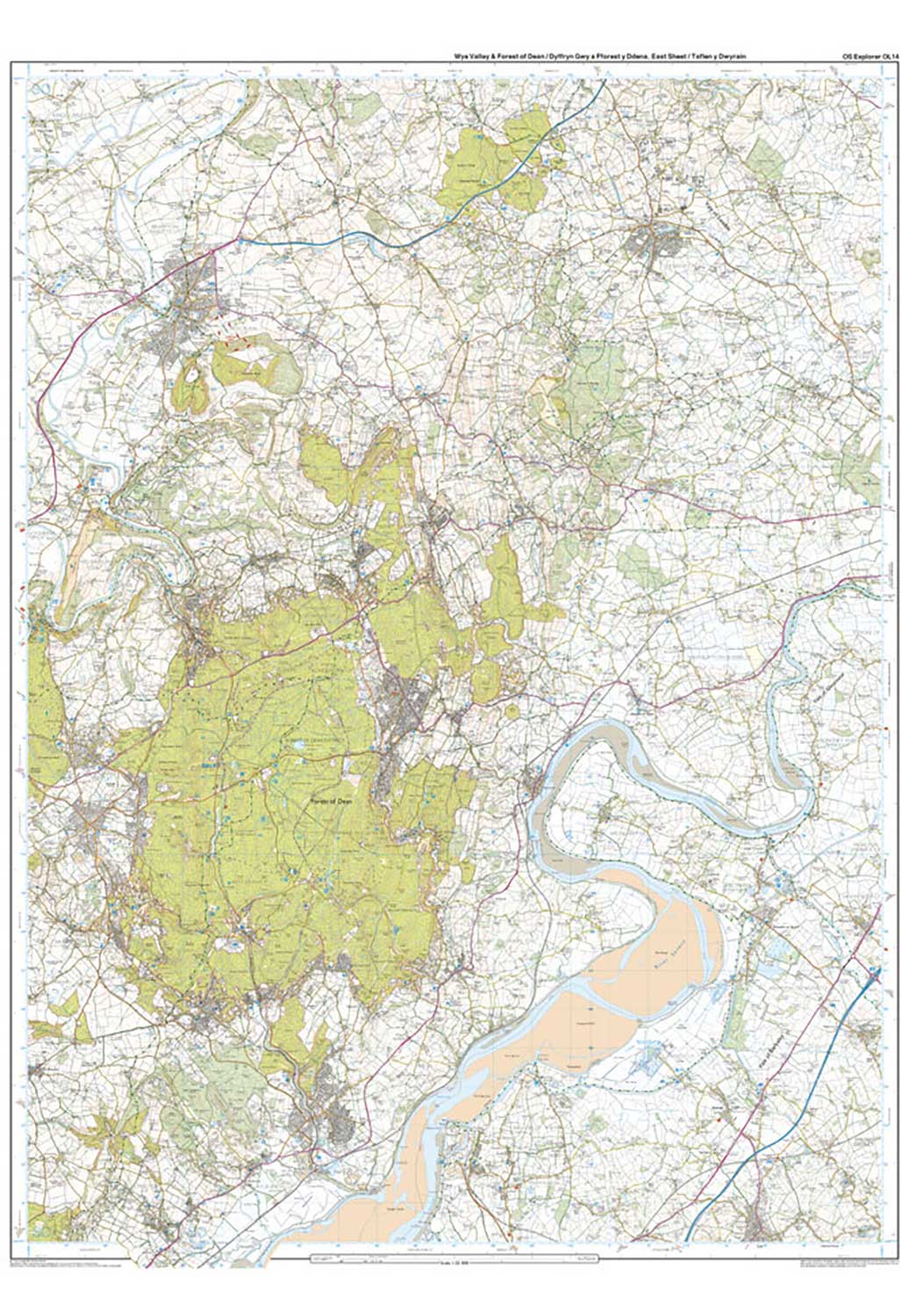 Ordnance Survey Wye Valley & Forest of Dean - OS Explorer OL14 Map
