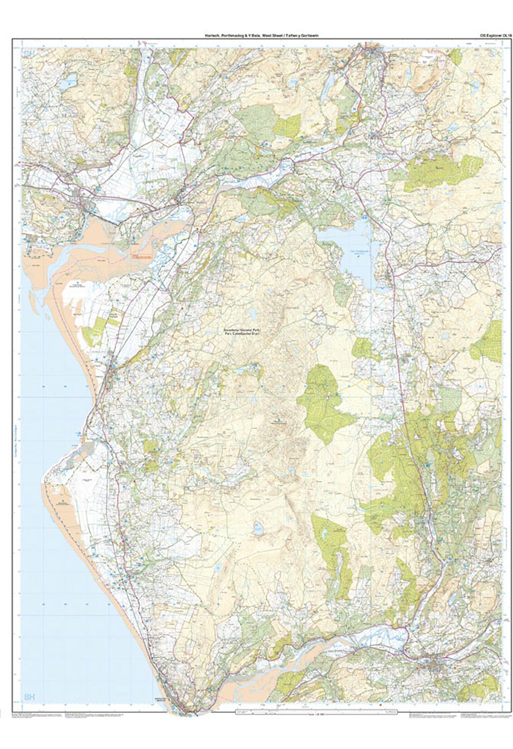 Ordnance Survey Harlech, Porthmadog & Bala - OS Explorer OL18 Map