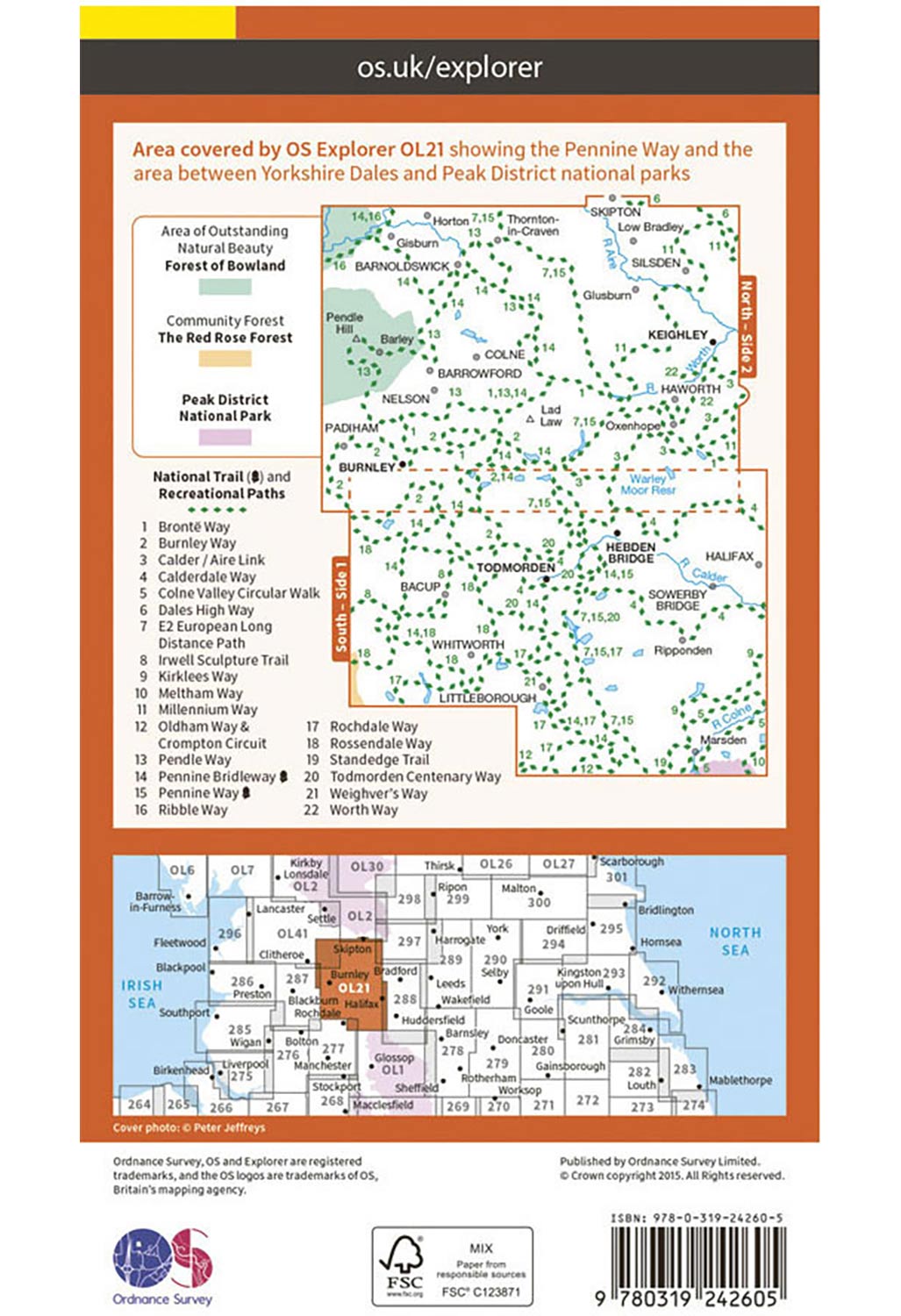 Ol21 Map Ordnance Survey Explorer OL21: South Pennines – Outsiders Store UK