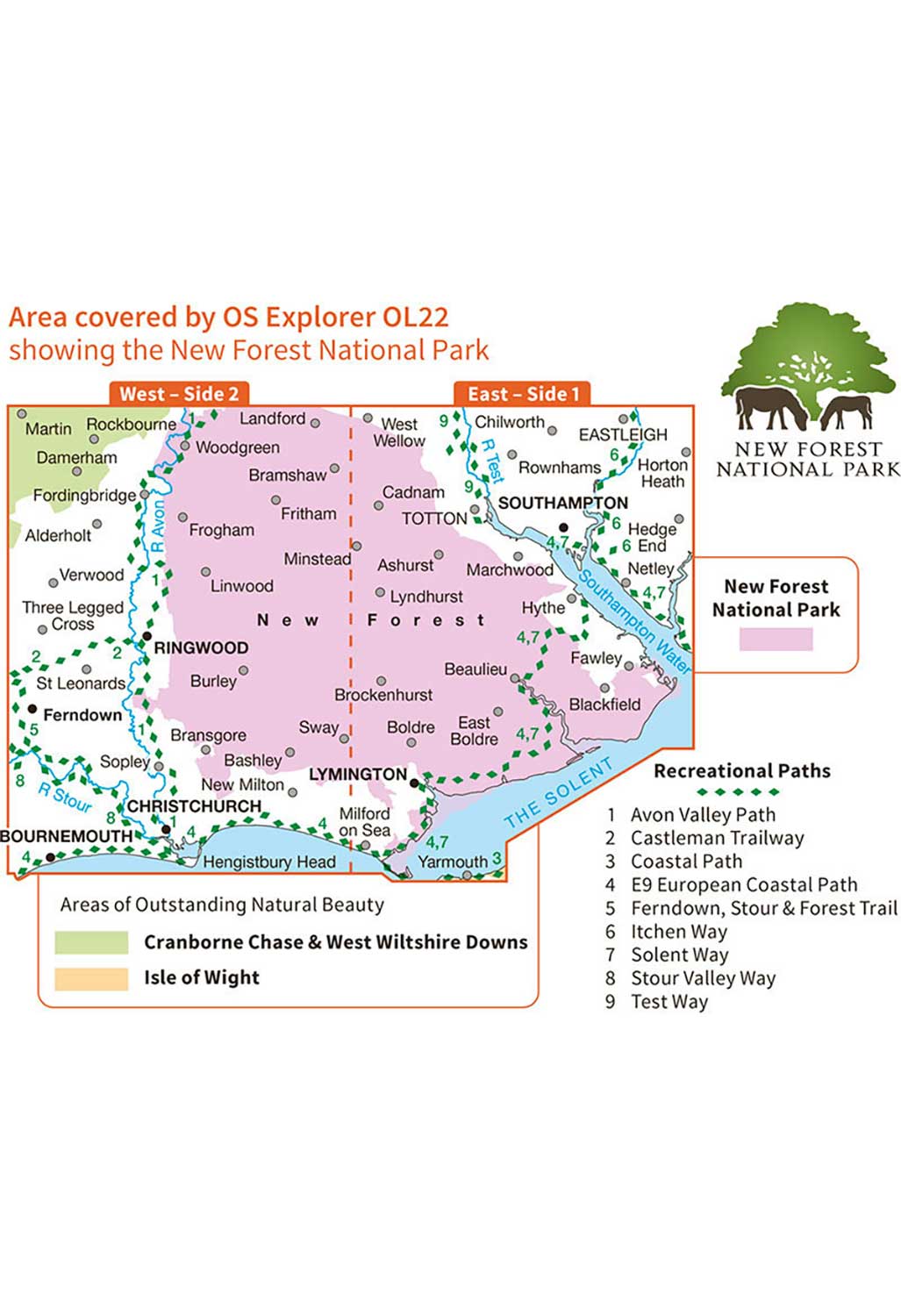 Ordnance Survey New Forest - OS Explorer OL22 Map