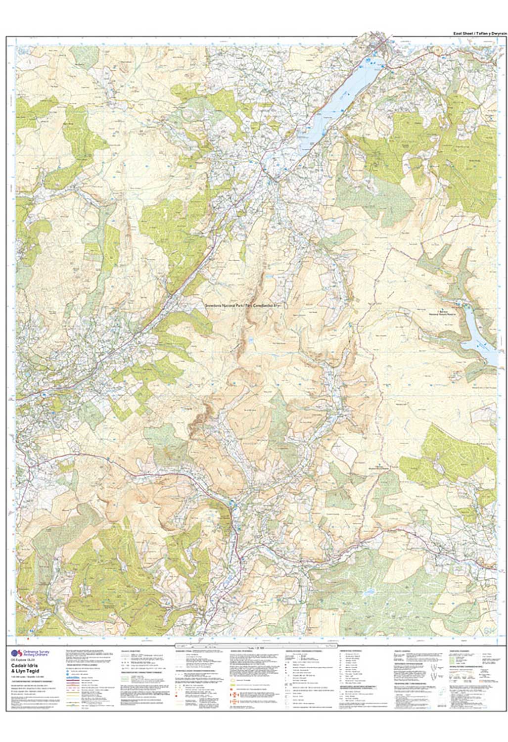 Ordnance Survey Cadair Idris & Llyn Tegid - OS Explorer OL23 Map