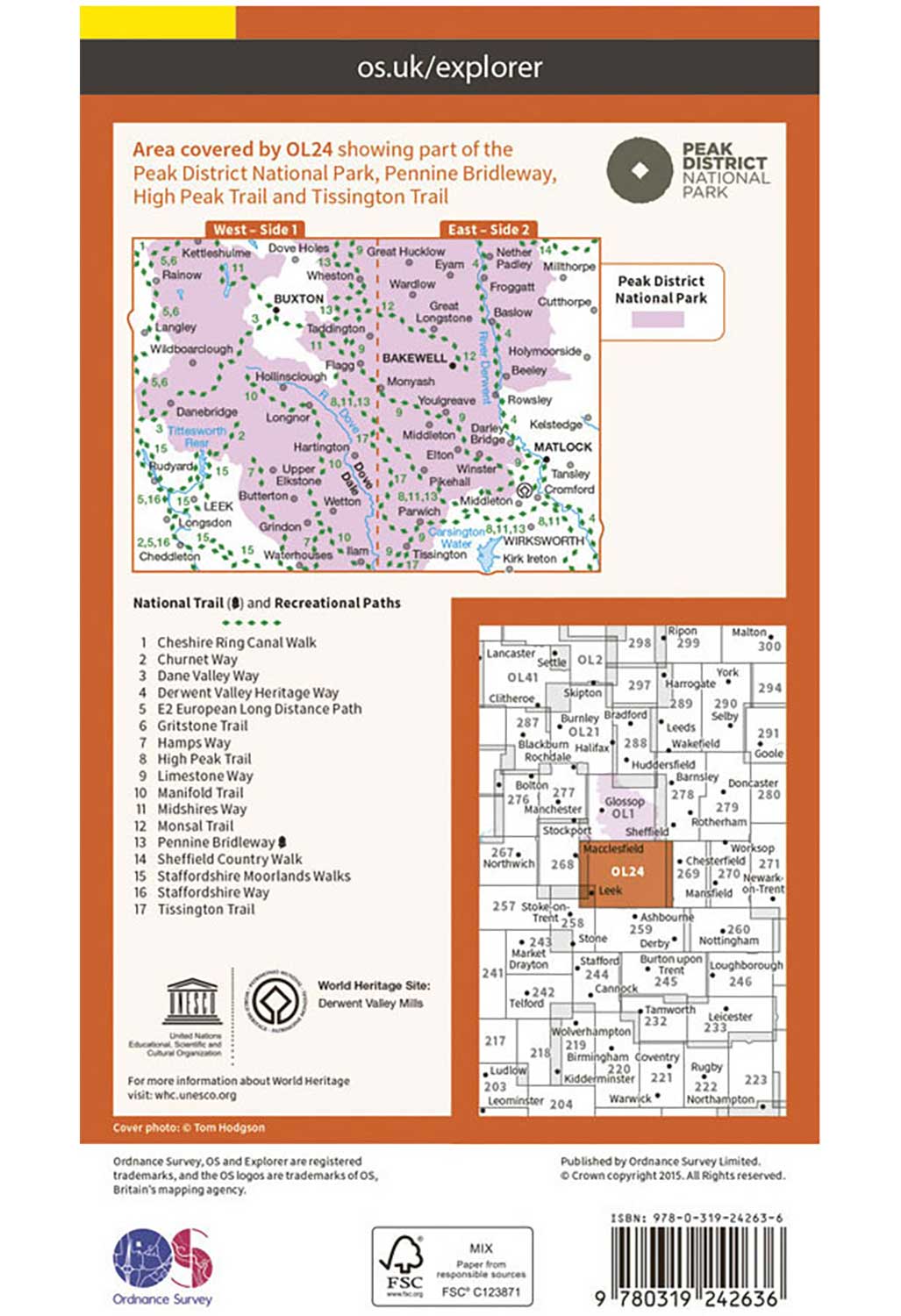Ordnance Survey The Peak District, White Peak Area - OS Explorer OL24 Map