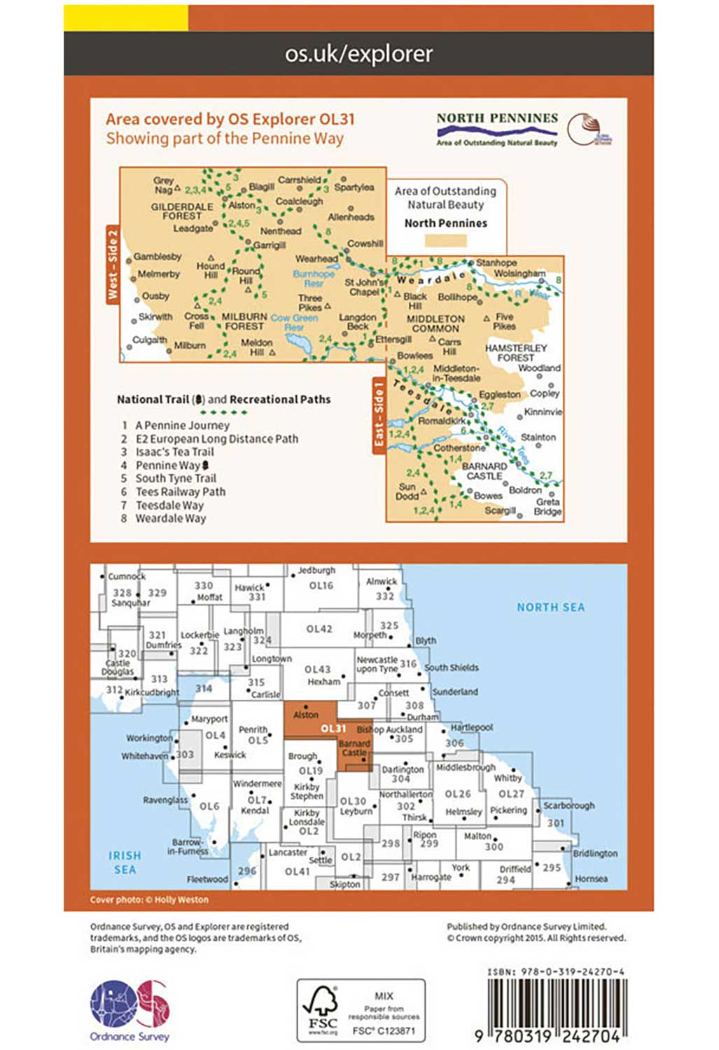 Ol21 Map Ordnance Survey Explorer OL31: North Pennines – Teesdale & Weardale ...