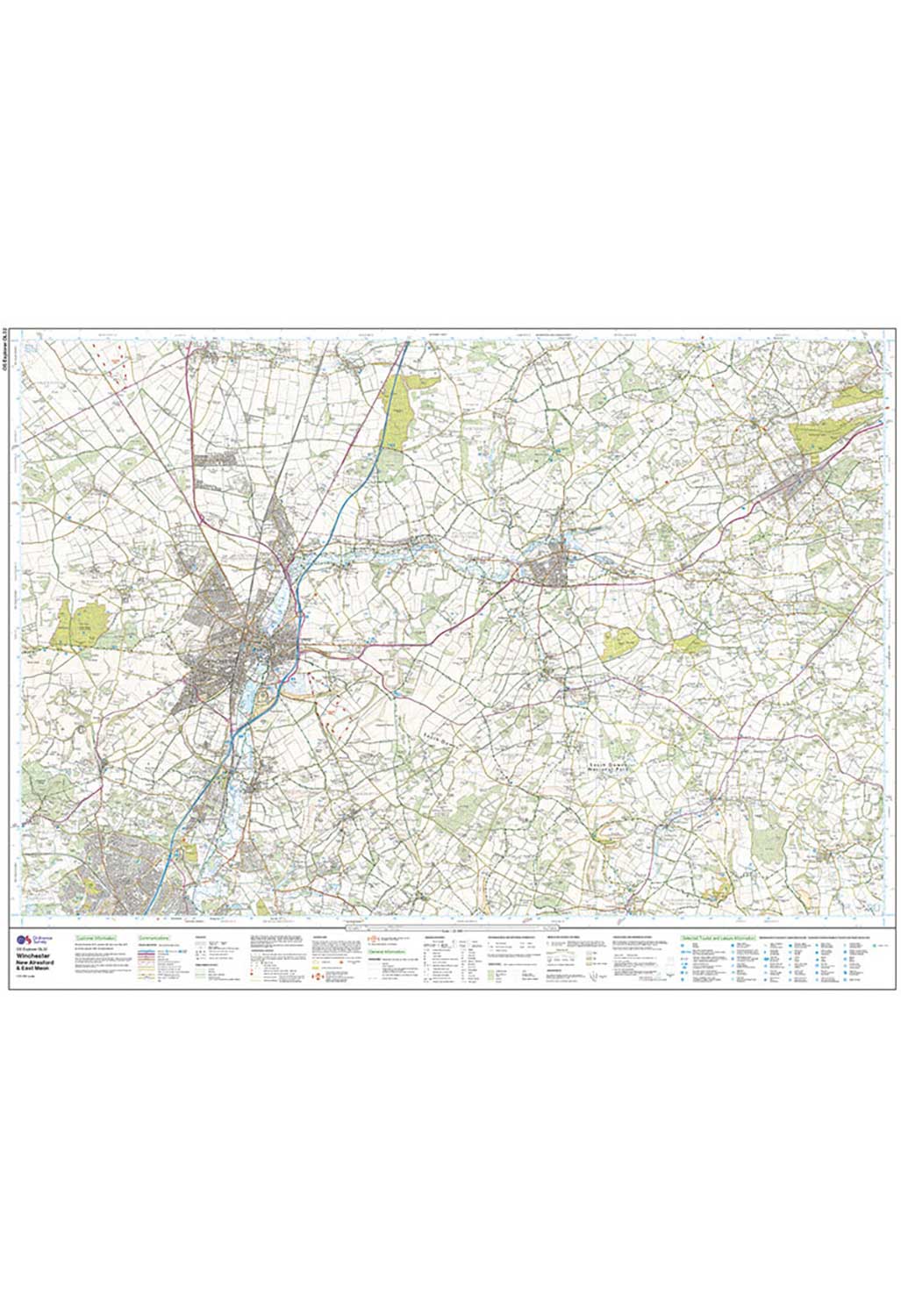 Ordnance Survey Winchester, New Alresford & East Meon - OS Explorer OL32 Map
