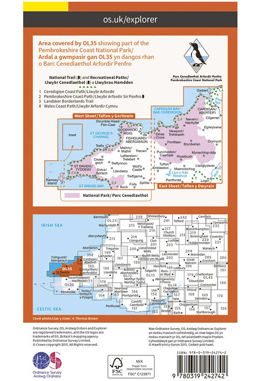 Ordnance Survey North Pembrokeshire - OS Explorer OL35 Map