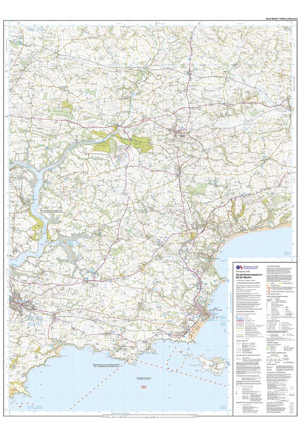 Ordnance Survey South Pembrokeshire - OS Explorer OL36 Map