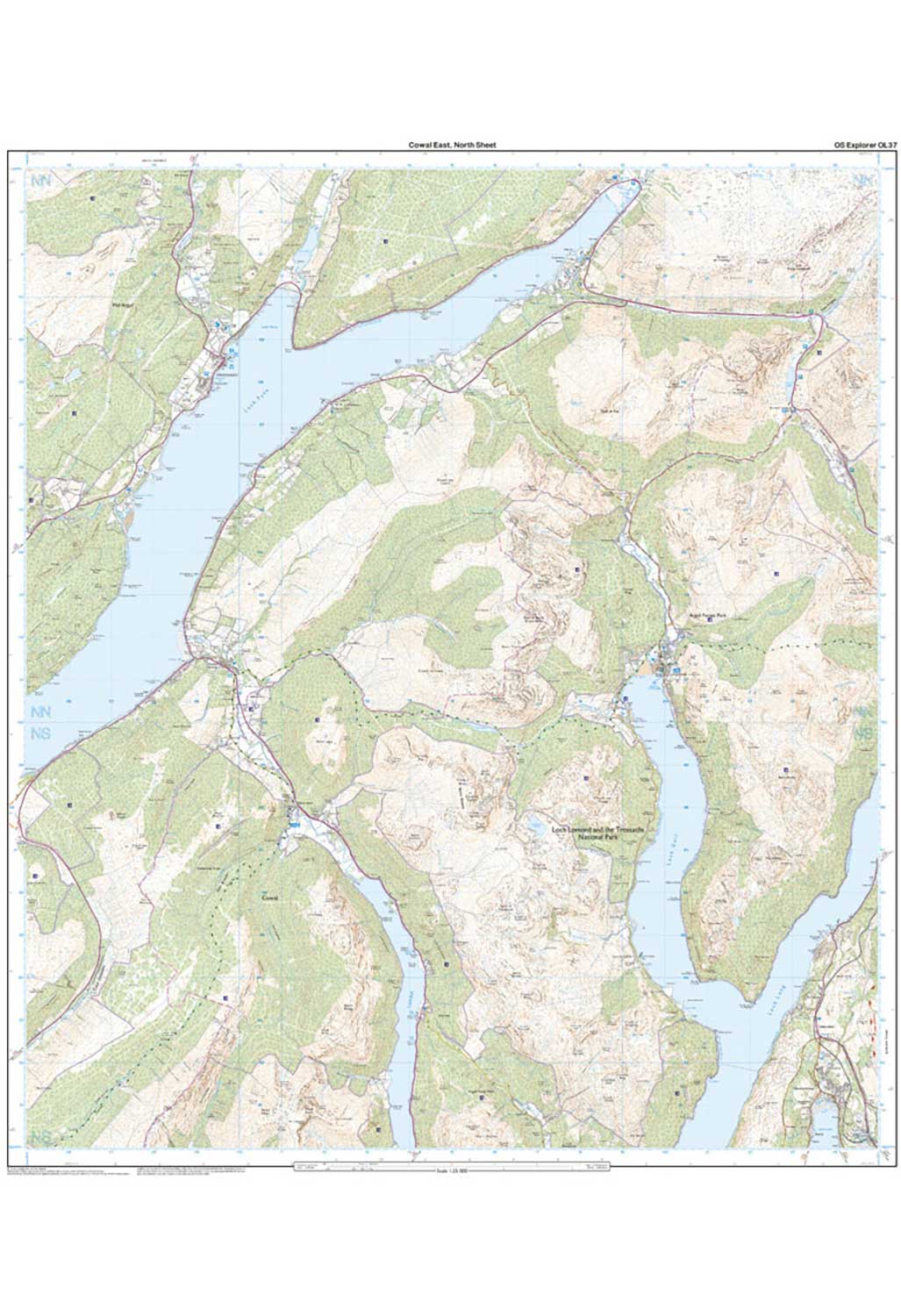 Ordnance Survey Cowal East Dunoon & Inveraray - OS Explorer OL37 Map