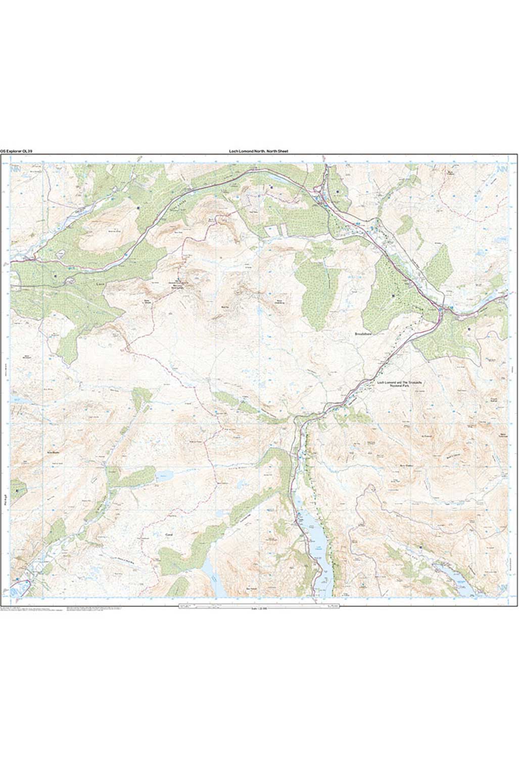 Ordnance Survey Loch Lomond North - OS Explorer OL39 Map