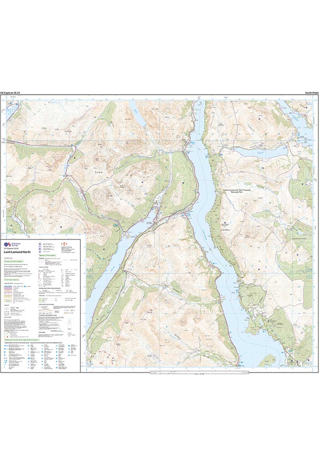 Ordnance Survey Loch Lomond North - OS Explorer OL39 Map