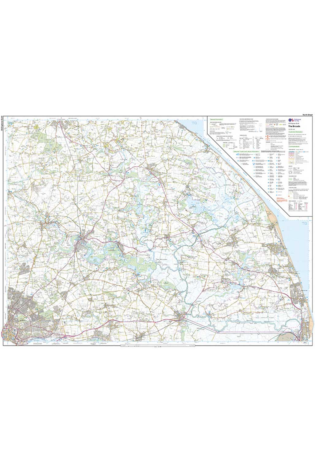 Ordnance Survey The Broads - OS Explorer OL40 Map