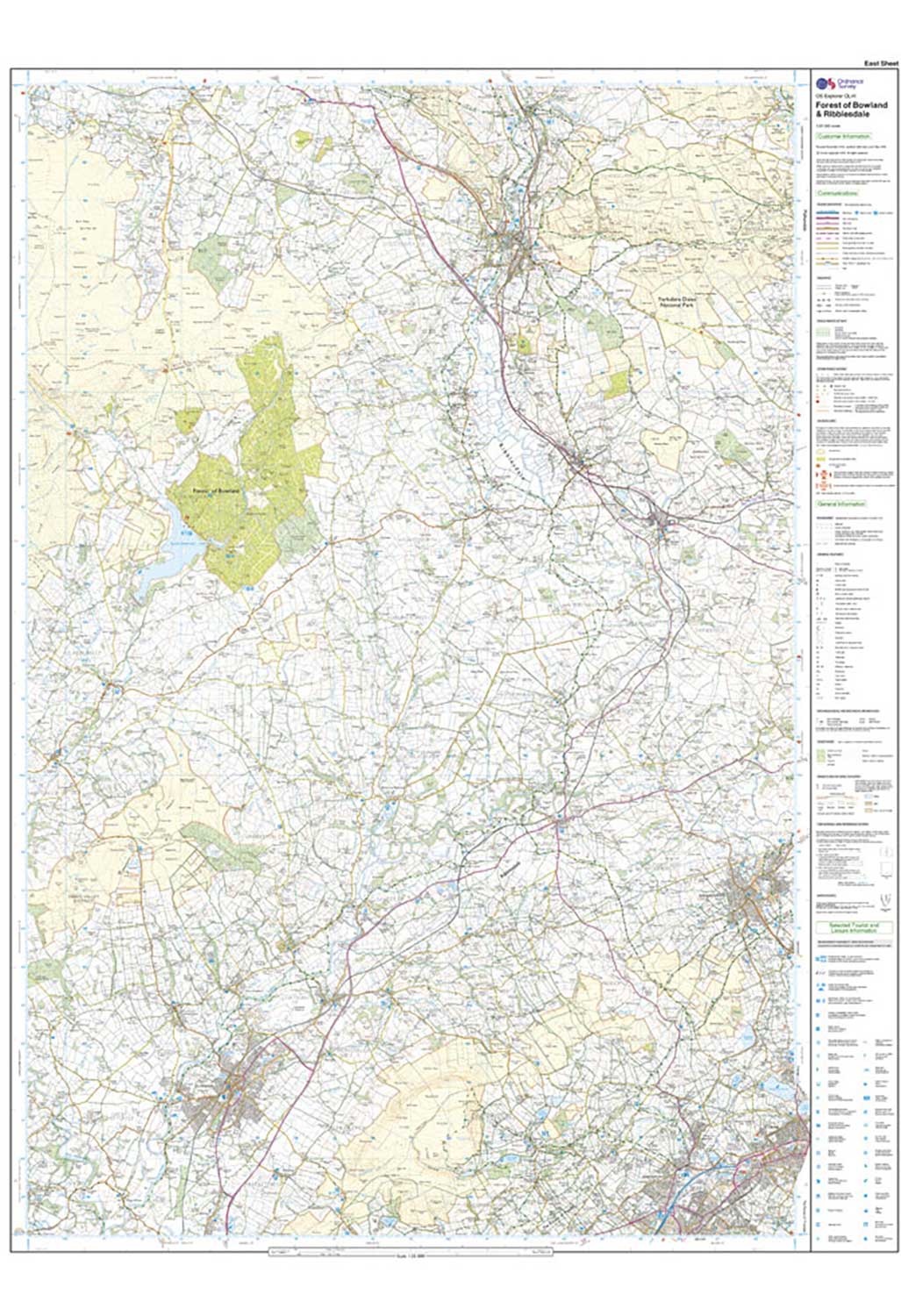 Ordnance Survey Forest of Bowland & Ribblesdale - OS Explorer OL41 Map