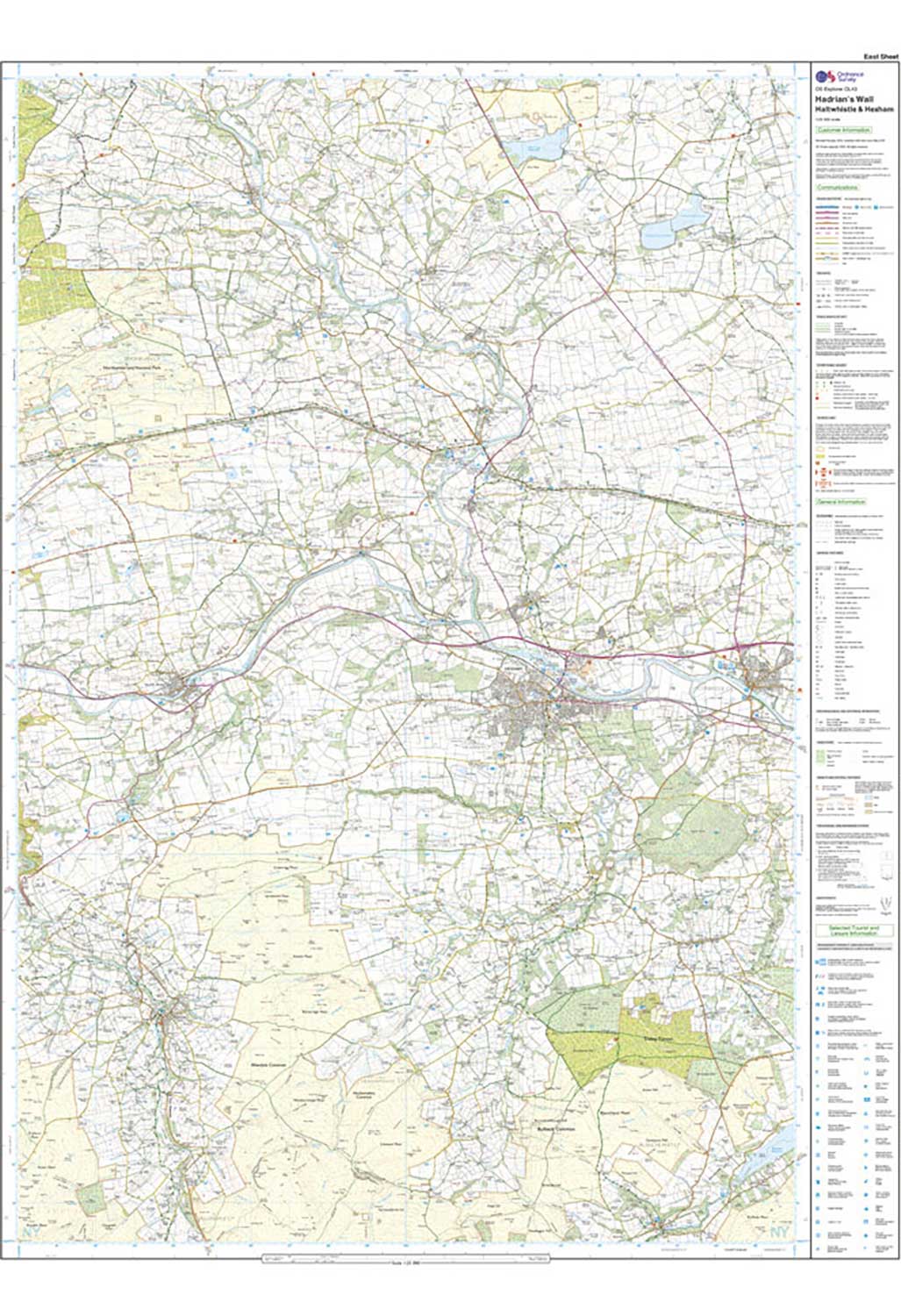 Ordnance Survey Hadrian's Wall - OS Explorer OL43 Map