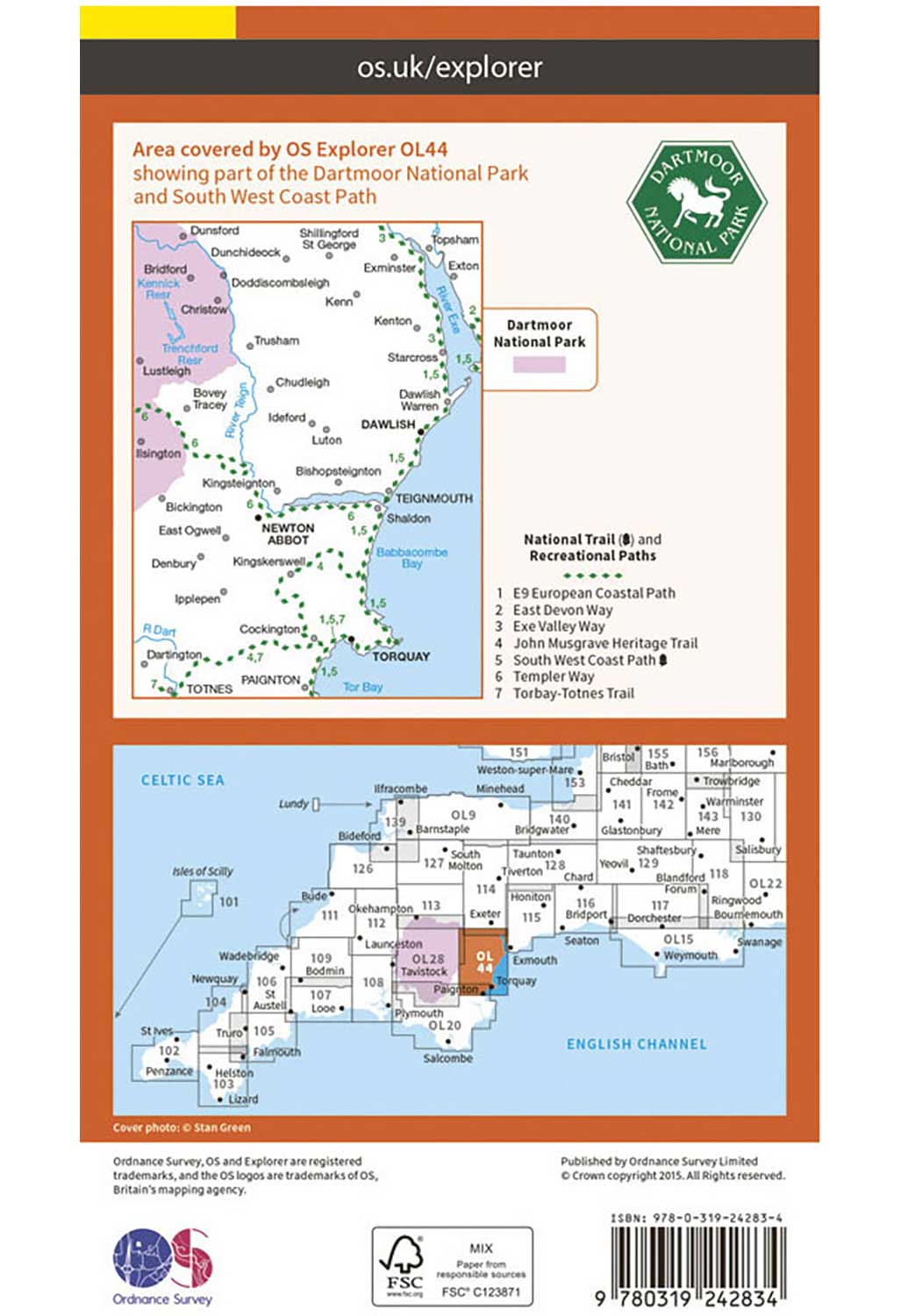 Ordnance Survey Torquay & dawlish, Newton Abbot - OS Explorer OL44 Map