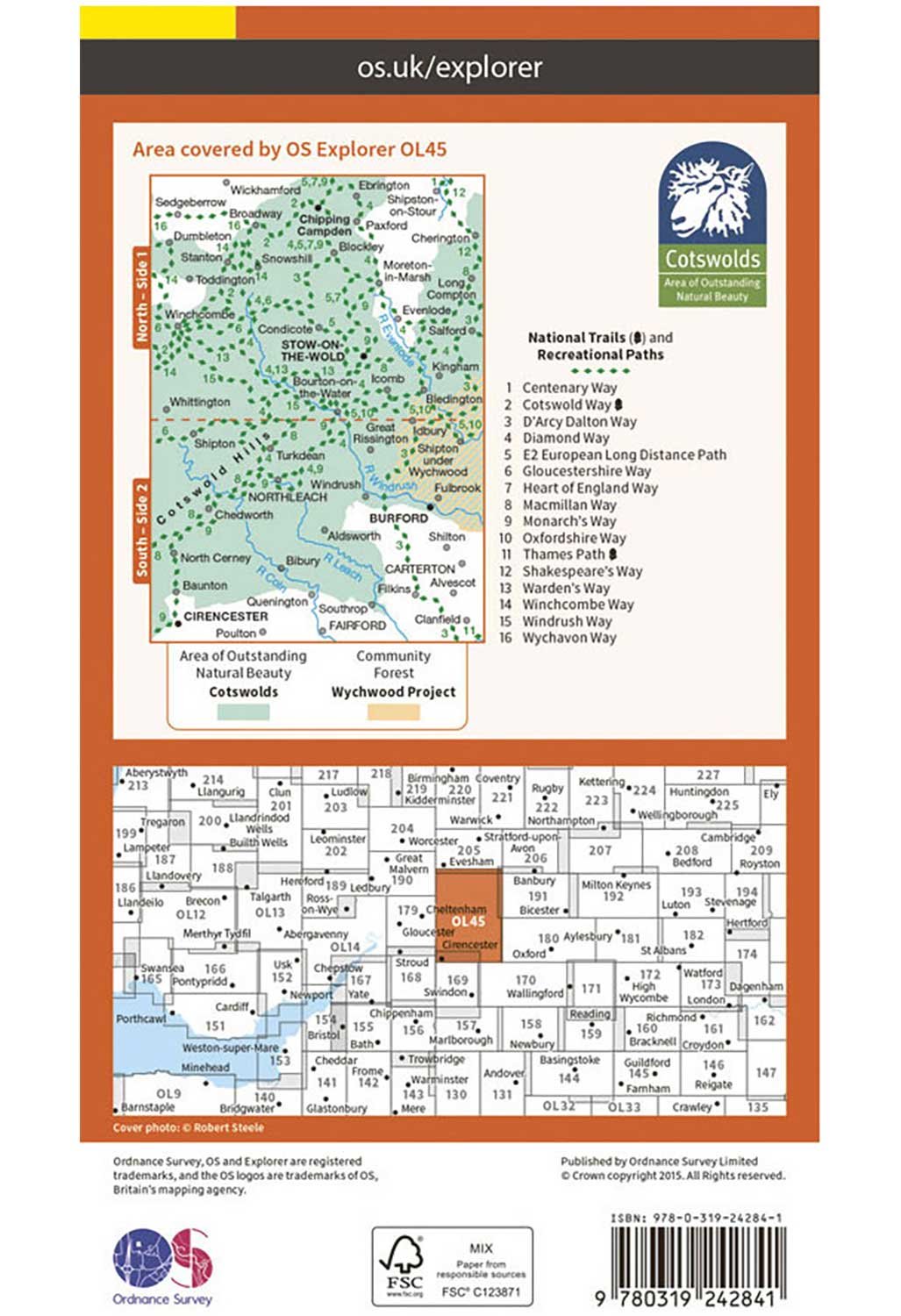 Ordnance Survey The Cotswolds - OS Explorer OL45 Map