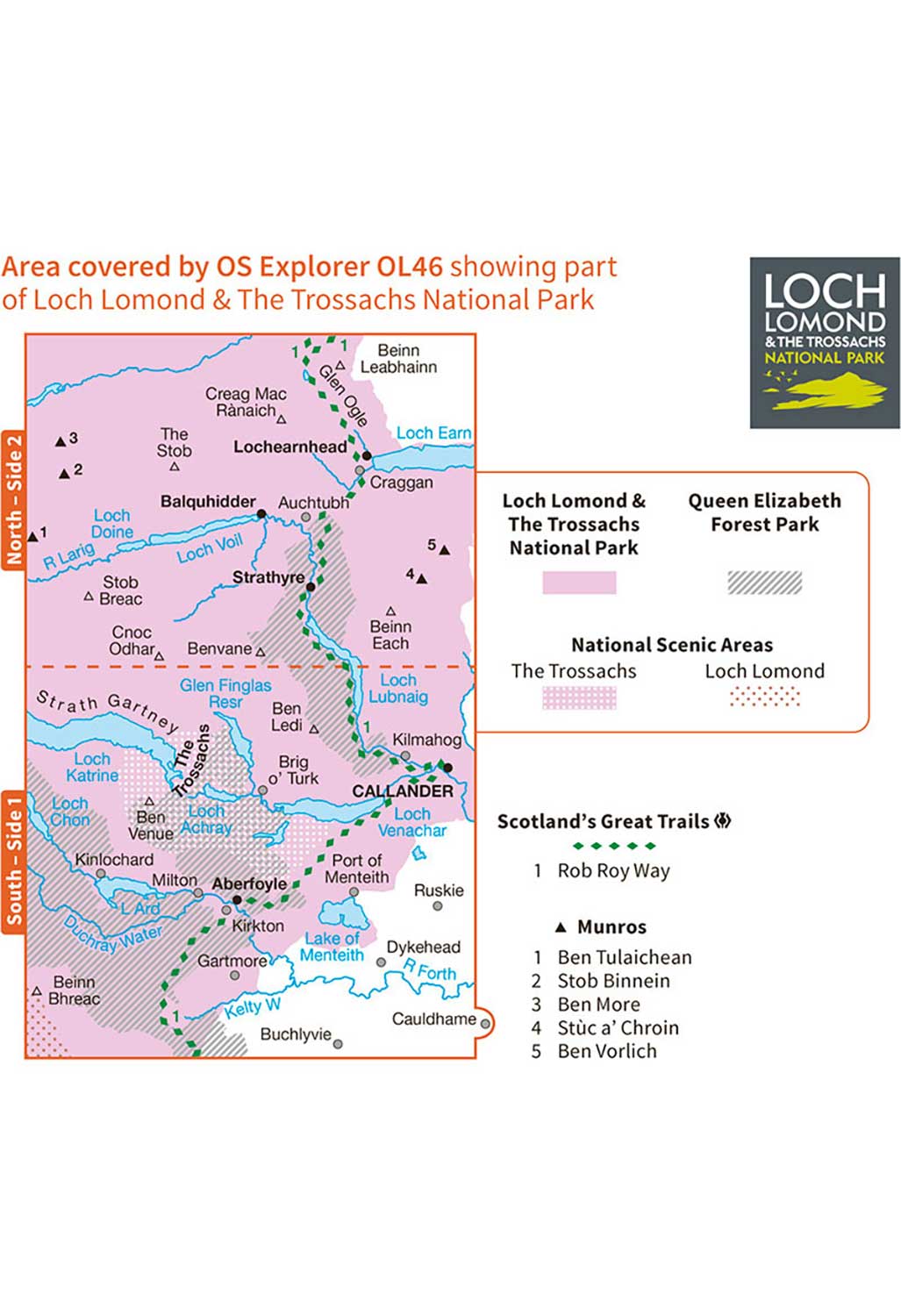 Ordnance Survey The Trossachs - OS Explorer OL46 Map