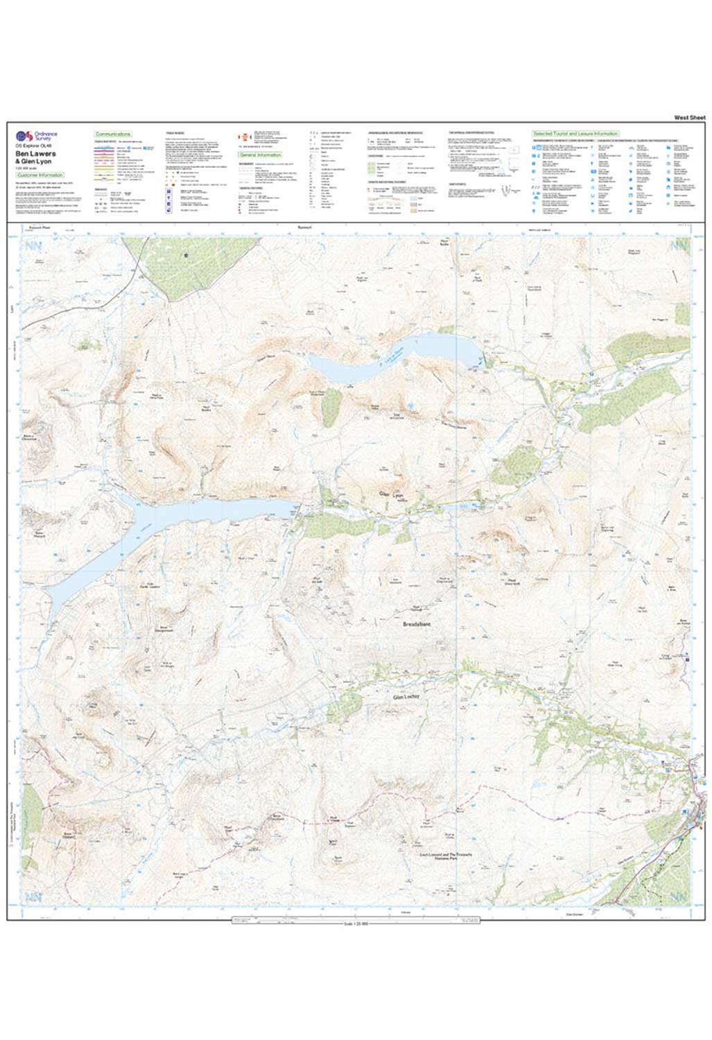 Ordnance Survey Ben Lawers & Glen Lyon - OS Explorer OL48 Map