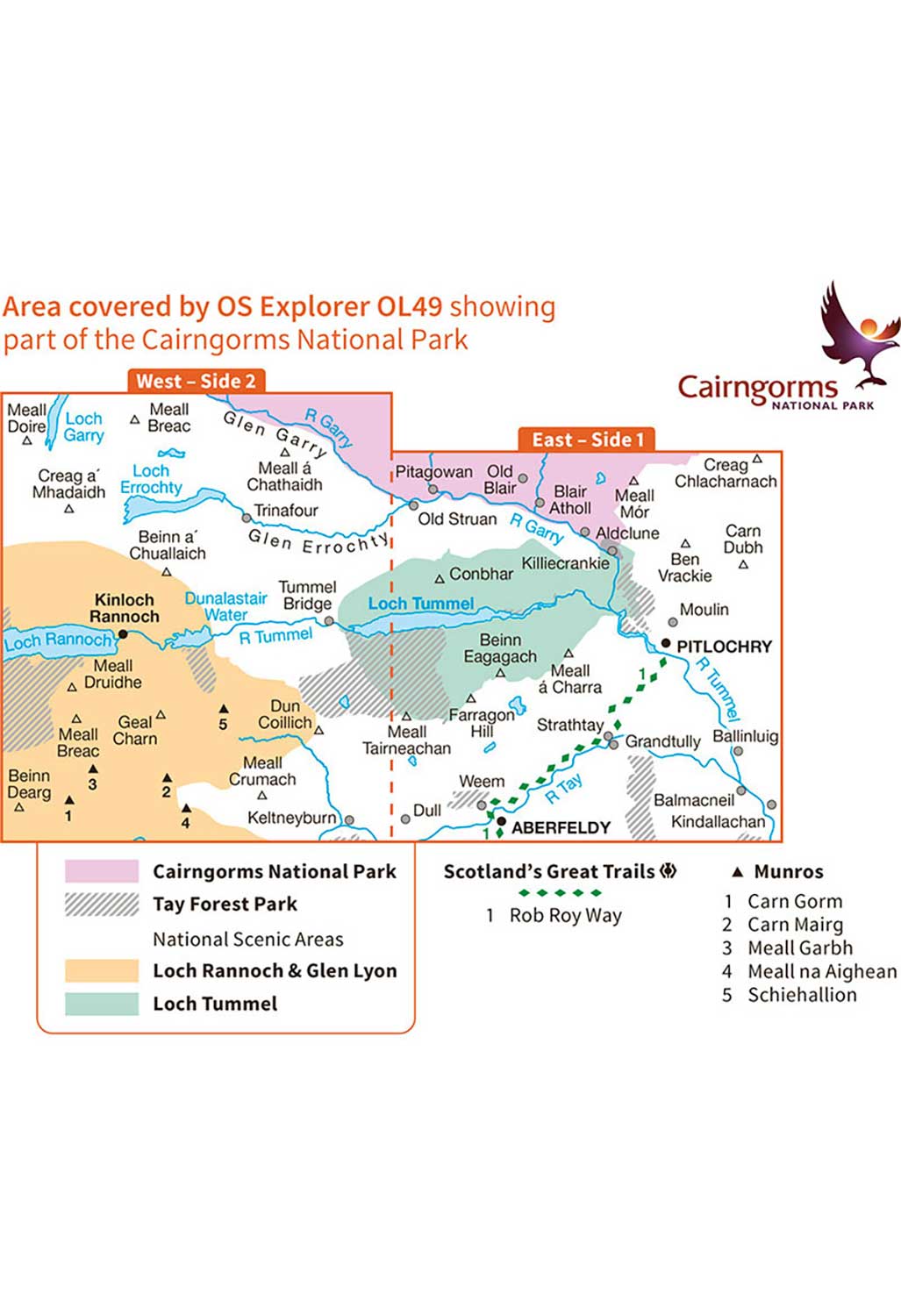 Ordnance Survey Pitlochry & Loch Tummel - OS Explorer OL49 Map