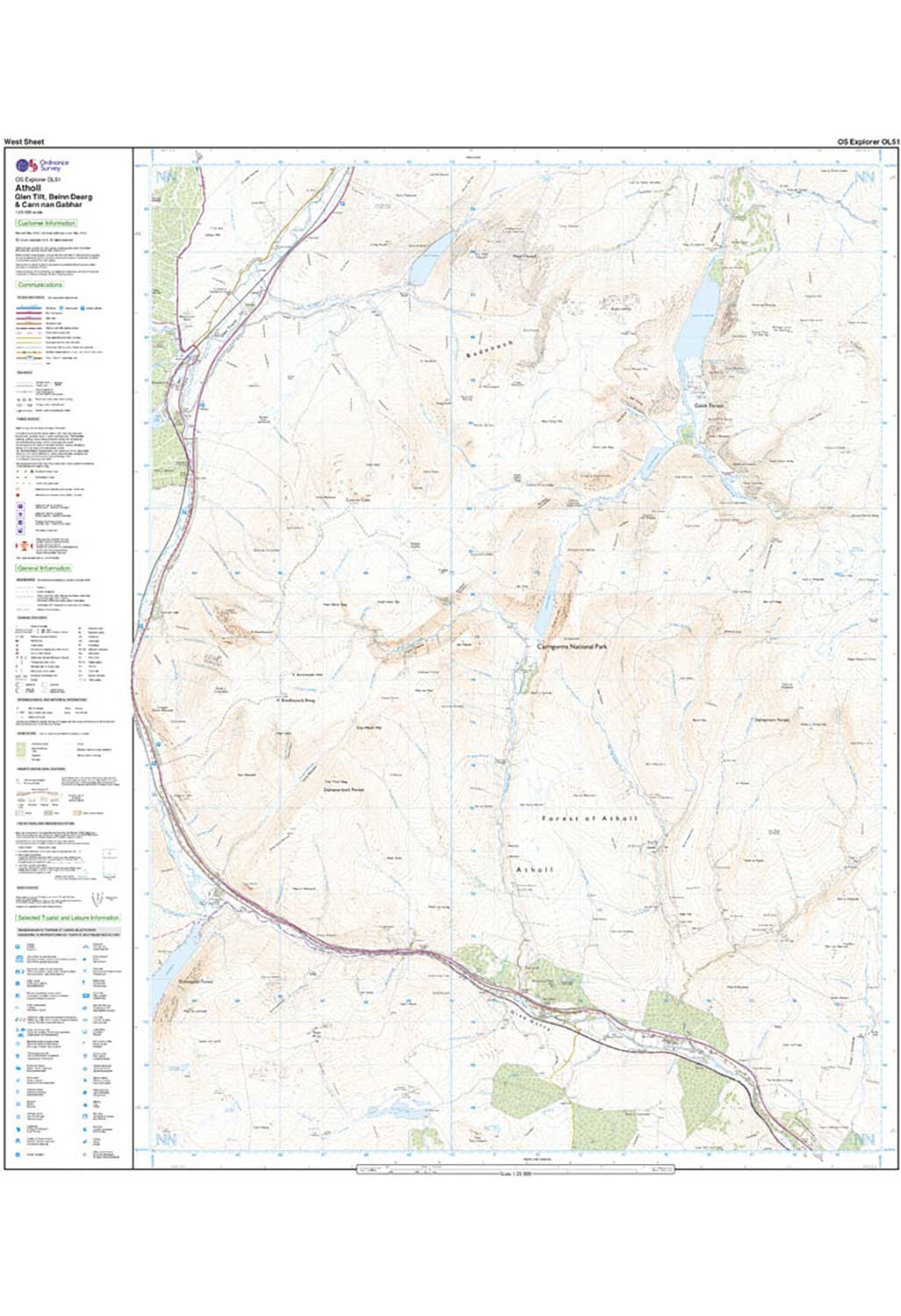 Ordnance Survey Atholl - OS Explorer OL51 Map