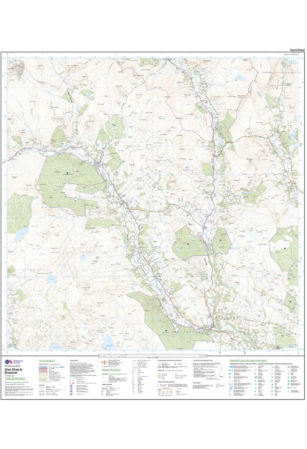 Ordnance Survey Glen Shee & Braemar - OS Explorer OL52 Map