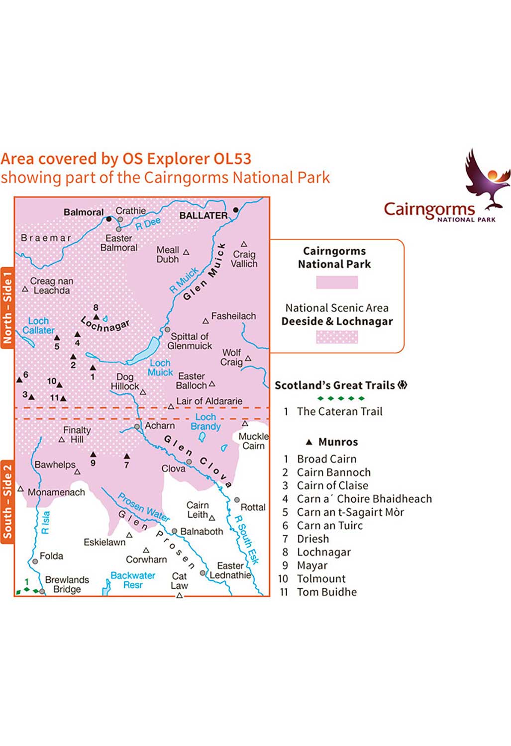 Ordnance Survey Lochnagar, Glen Muick & Glen Clova - OS Explorer OL53 Map