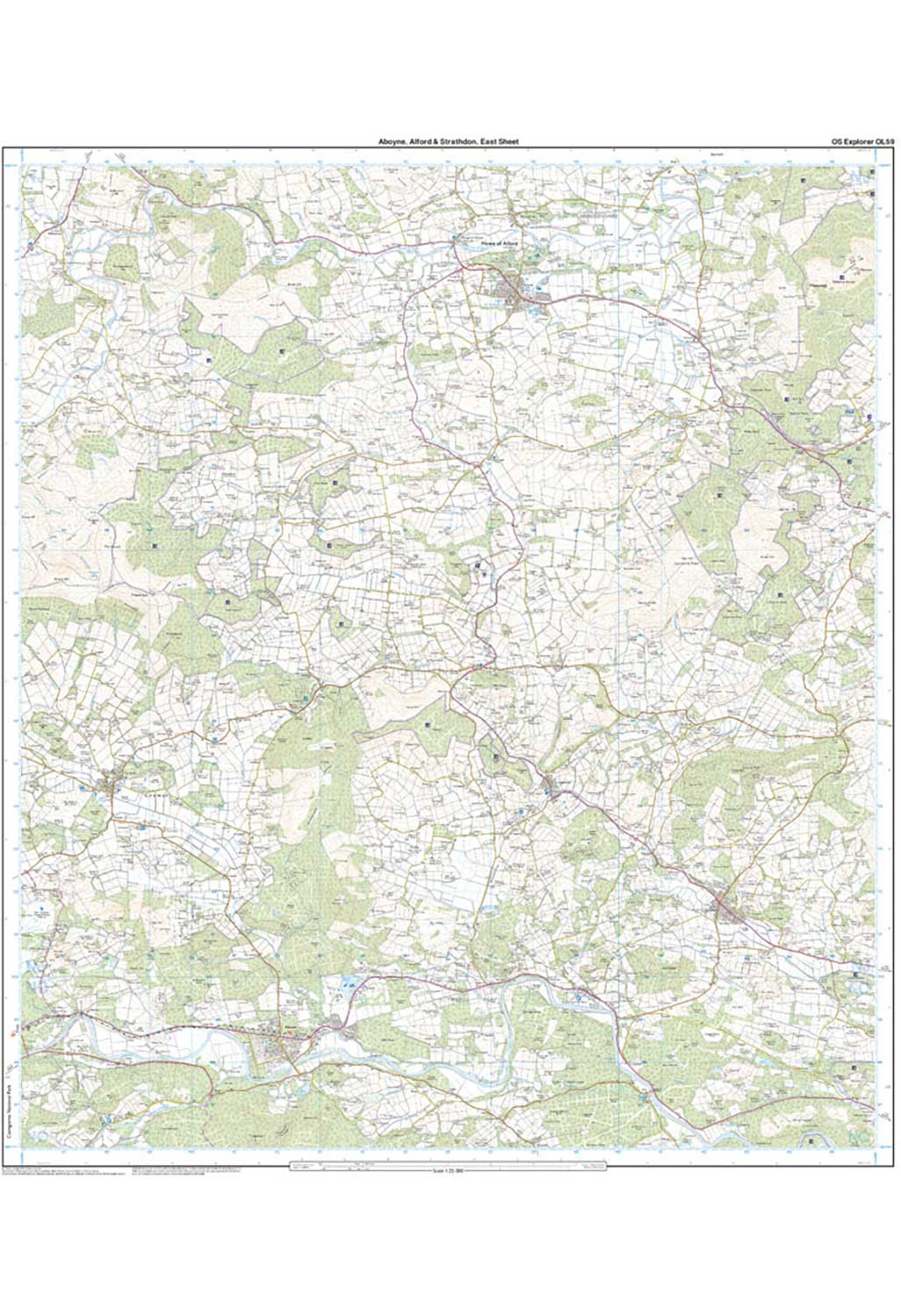 Ordnance Survey Aboyne, Alford & Strathdon - OS Explorer OL59 Map