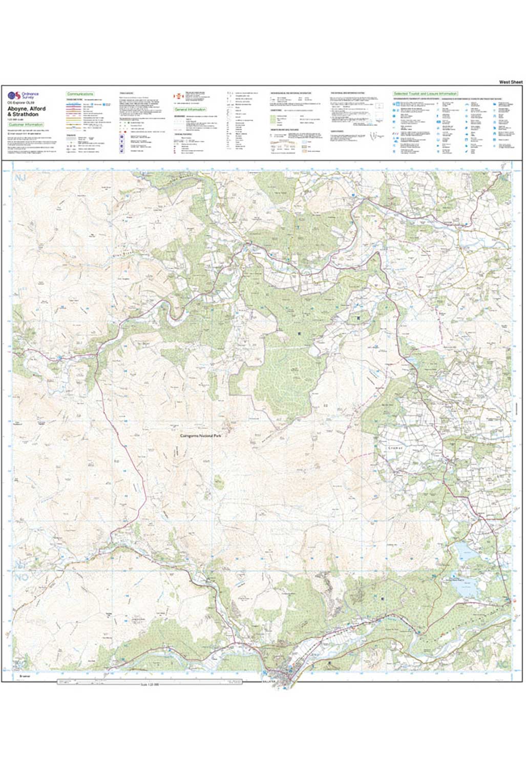 Ordnance Survey Aboyne, Alford & Strathdon - OS Explorer OL59 Map