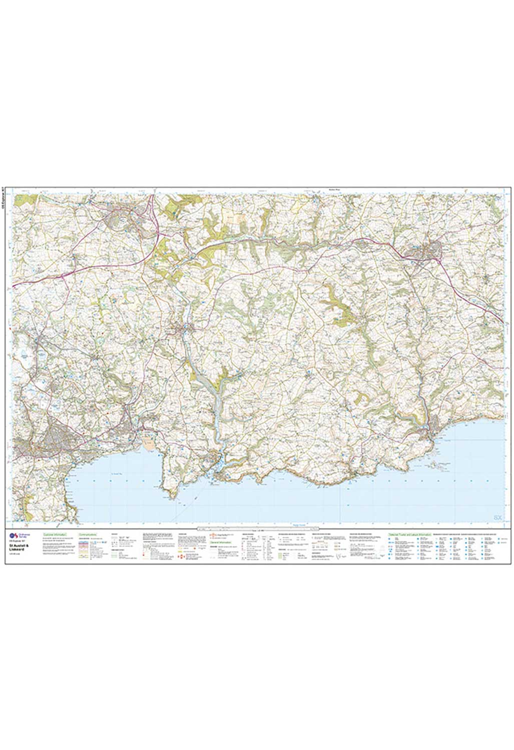 Ordnance Survey St Austell, Liskeard, Fowey, Looe & Lostwithiel - OS Explorer 107 Map
