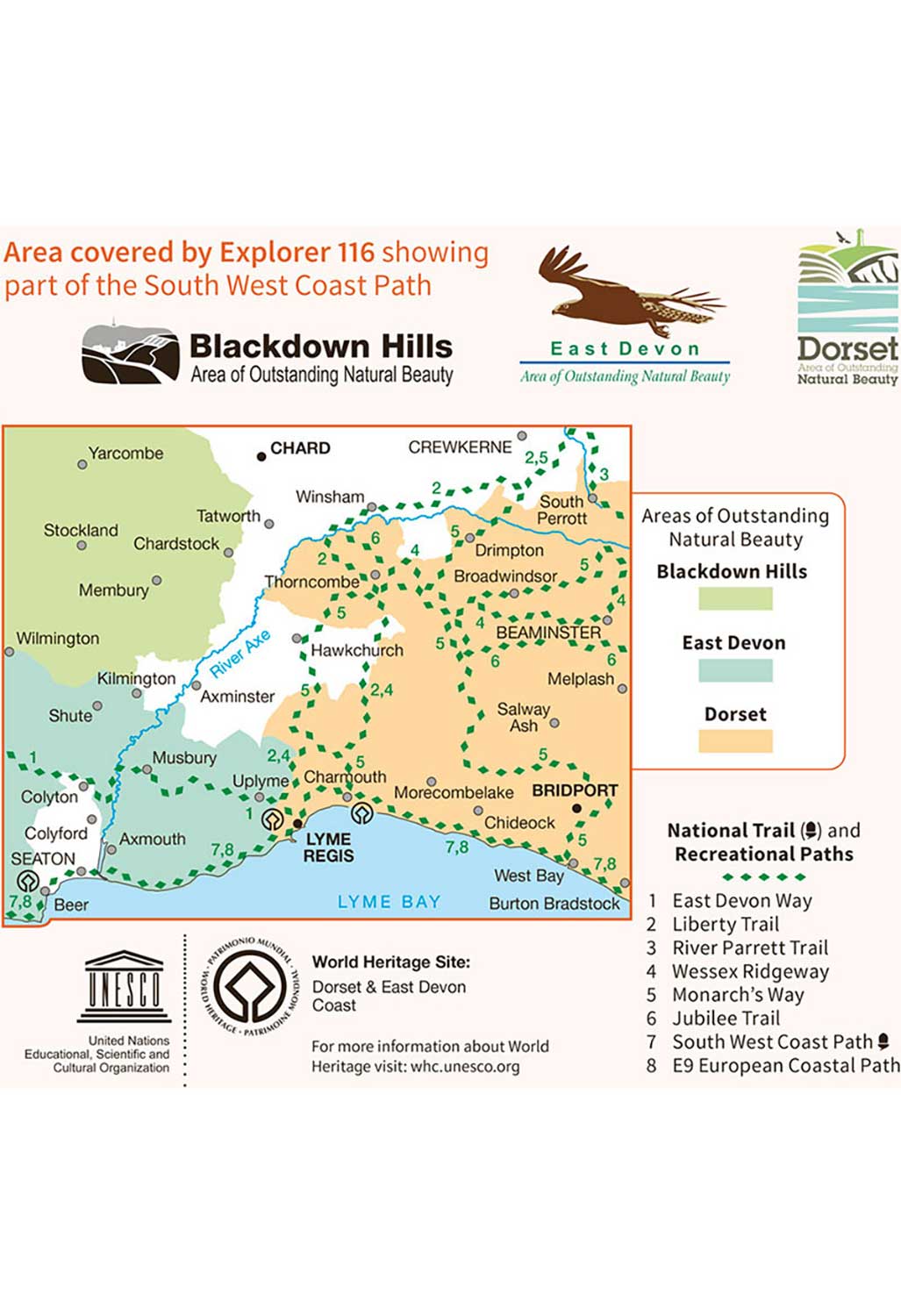 Ordnance Survey Lyme Regis & Bridport - OS Explorer 116 Map