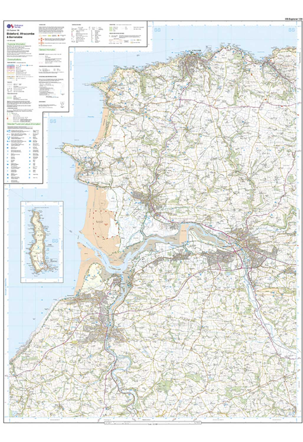 Ordnance Survey Bideford, Ilfracombe & Barnstaple - OS Explorer 139 Map