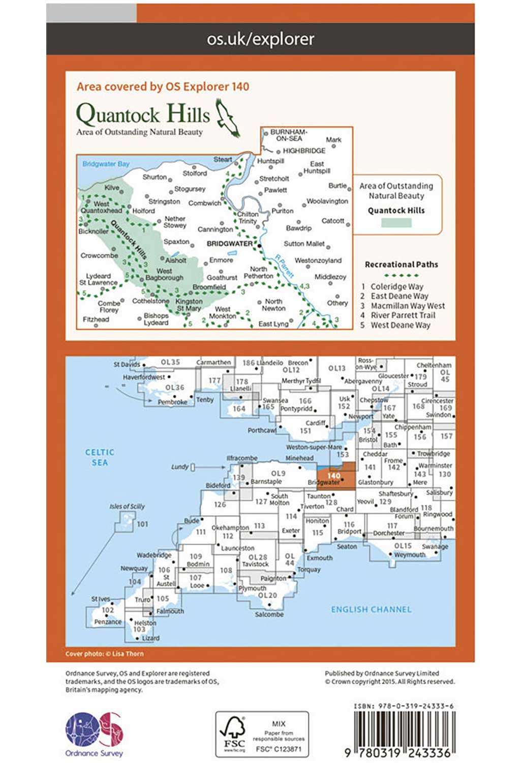 Map Reading Quantocks Ordnance Survey Explorer 140: Quantock Hills & Bridgwater – Outsiders ...
