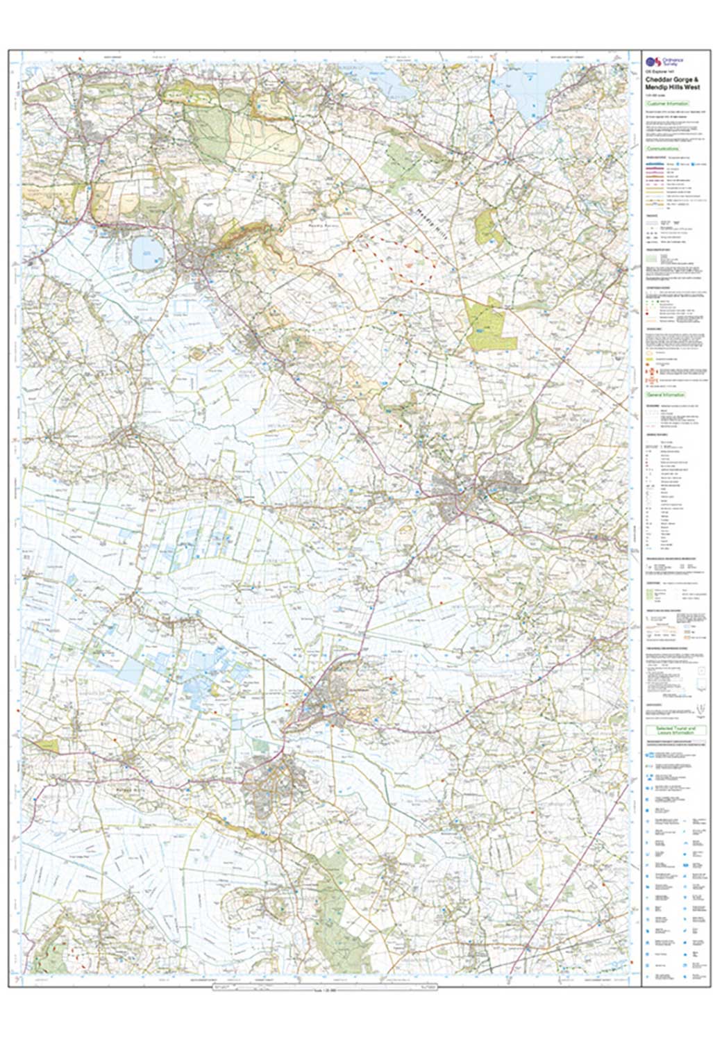 Ordnance Survey Cheddar Gorge & Mendip Hills West - OS Explorer 141 Map