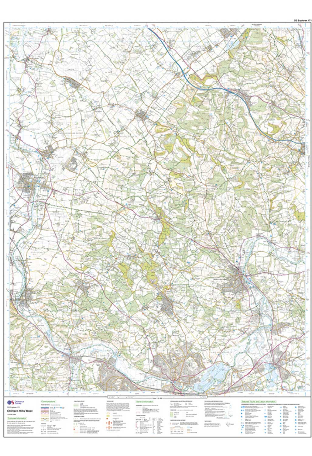 Ordnance Survey Chiltern Hills West - OS Explorer 171 Map