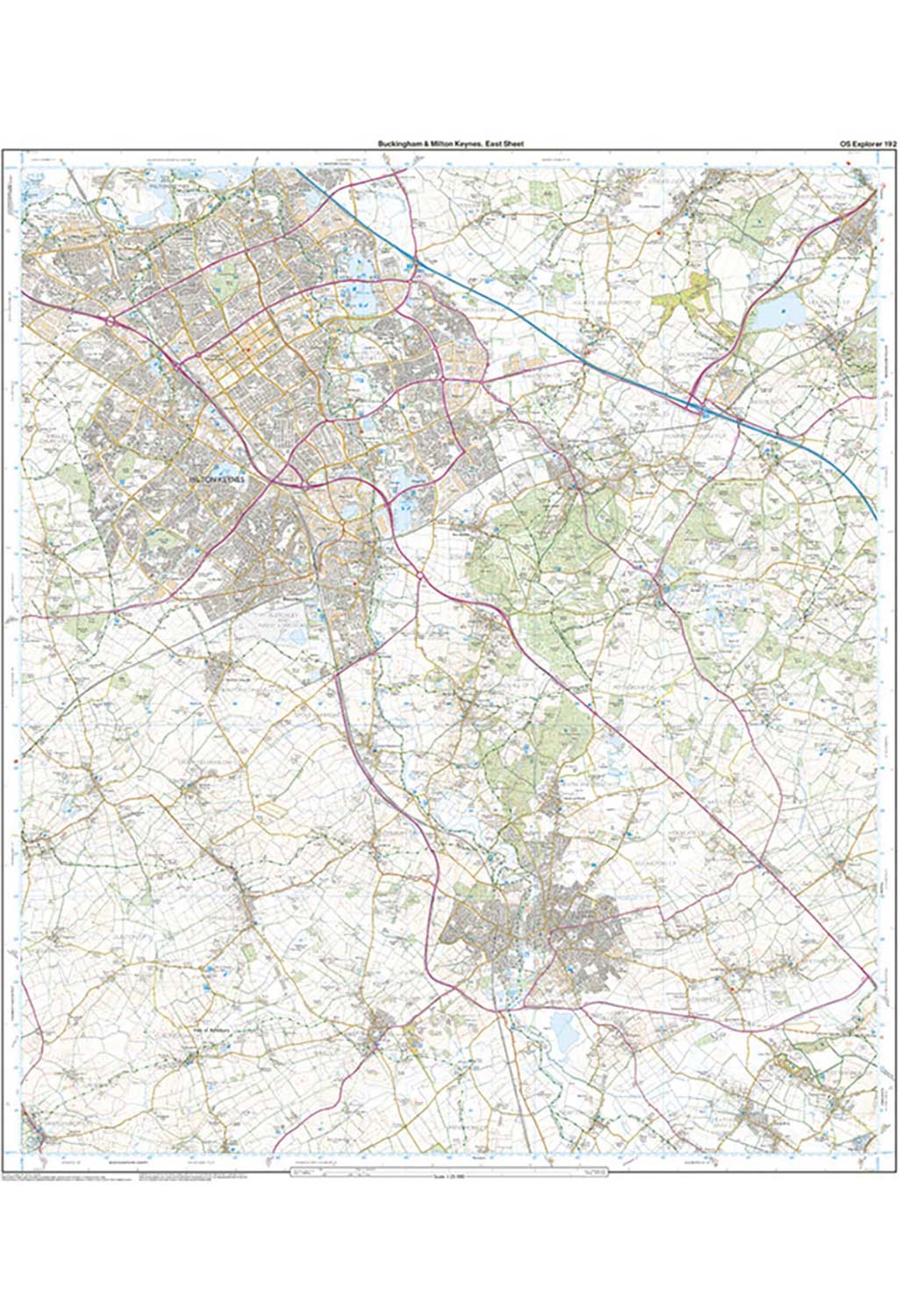 Ordnance Survey Buckingham & Milton Keynes - OS Explorer 192 Map