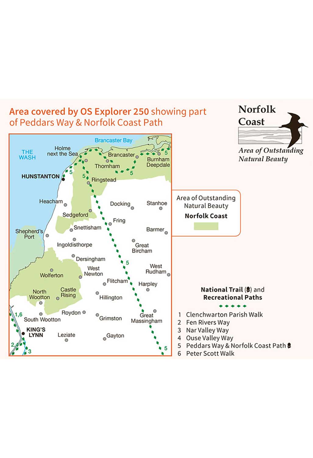 Ordnance Survey Norfolk Coast West - OS Explorer 250 Map